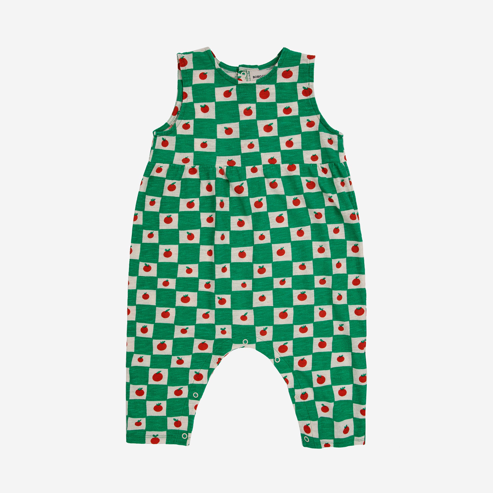 Baby Boys & Girls Green Check Cotton Babysuit