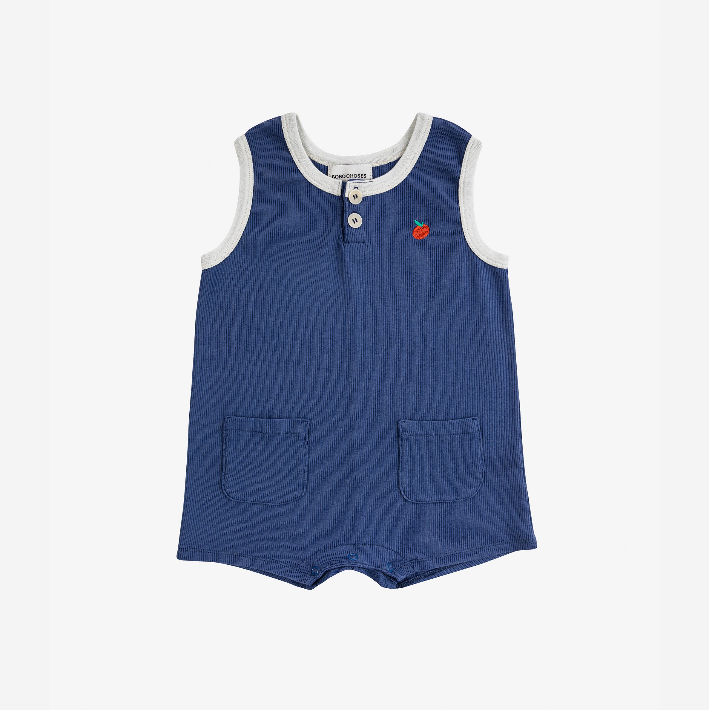 Baby Boys & Girls Blue Cotton Babysuit