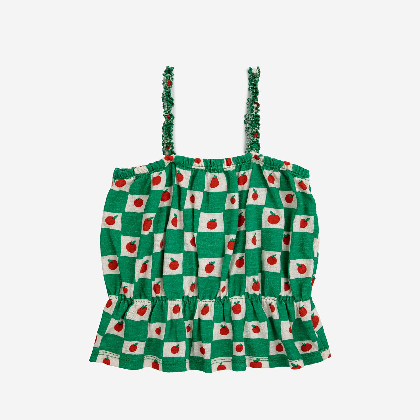 Girls Green Cotton Strap Top