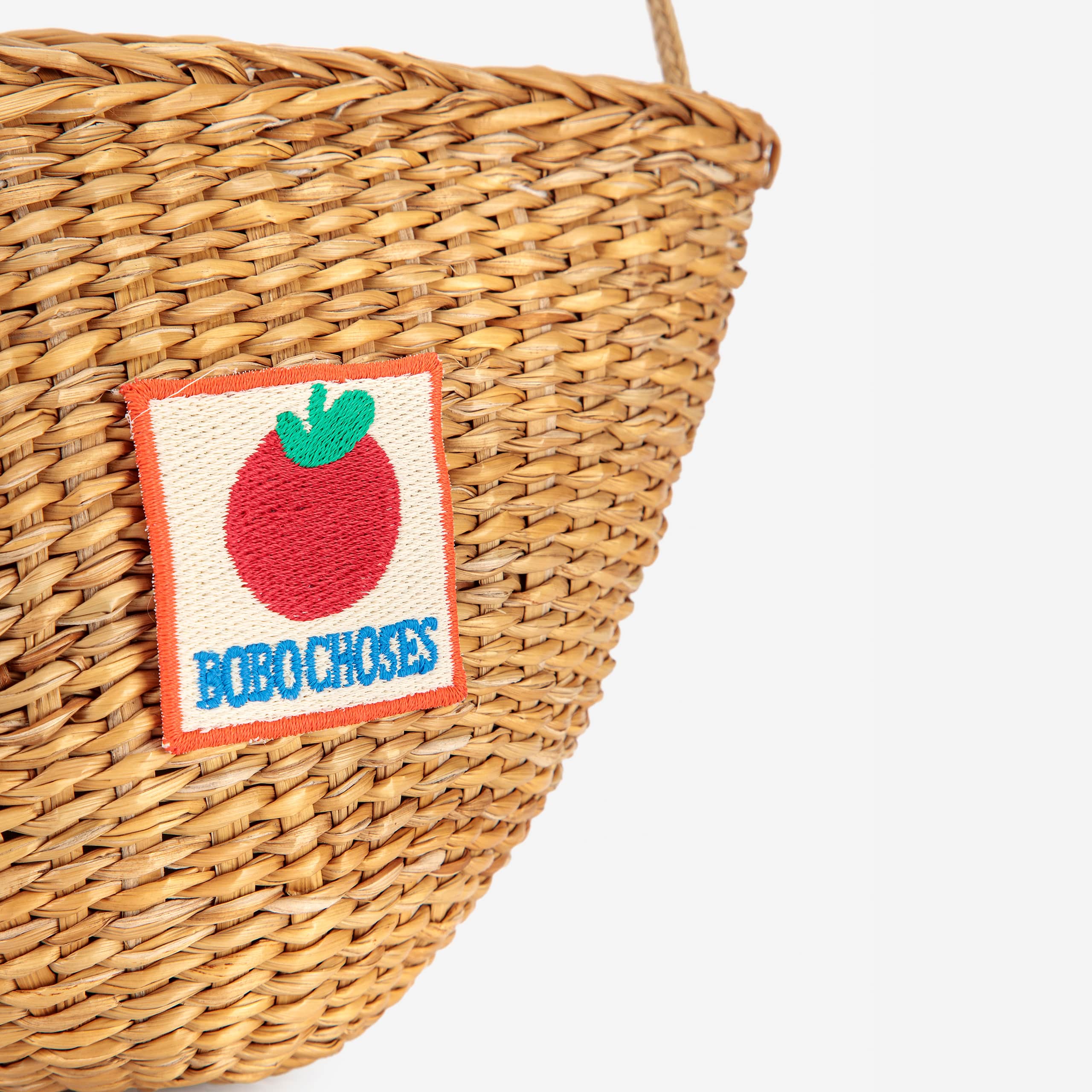 Girls Beige Woven Straw Shoulder Bag