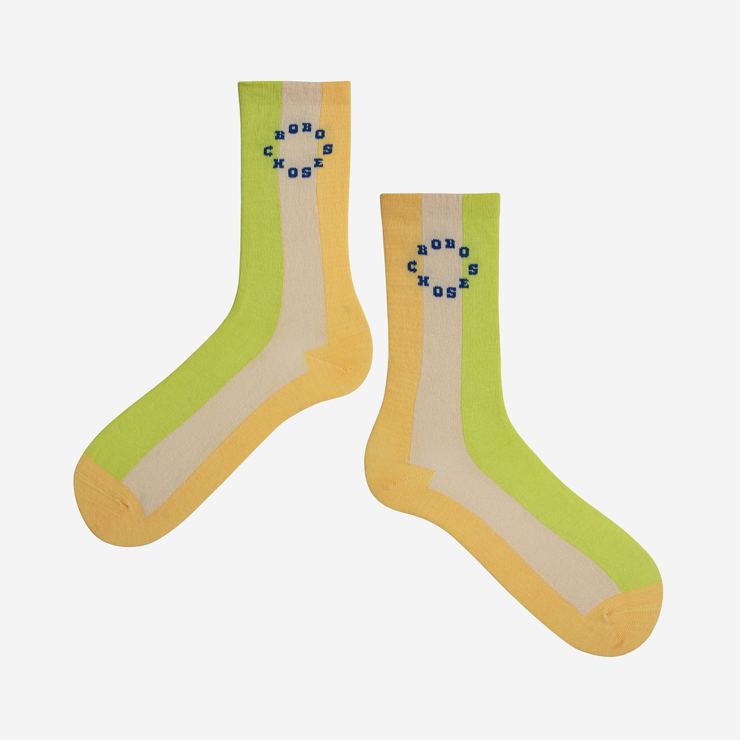 Adult Yellow Stripes Cotton Long Socks