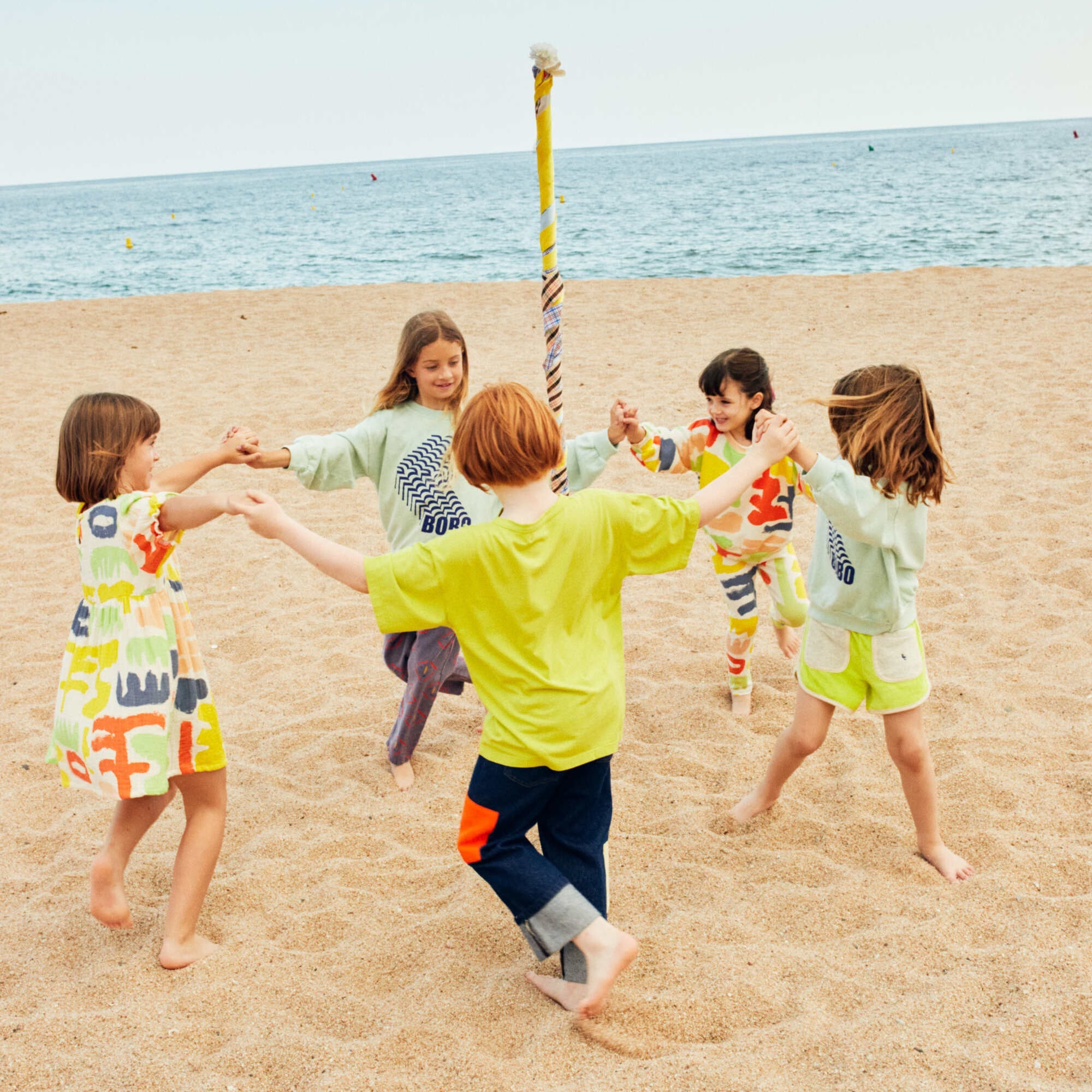 Boys & Girls Green Logo Cotton T-Shirt