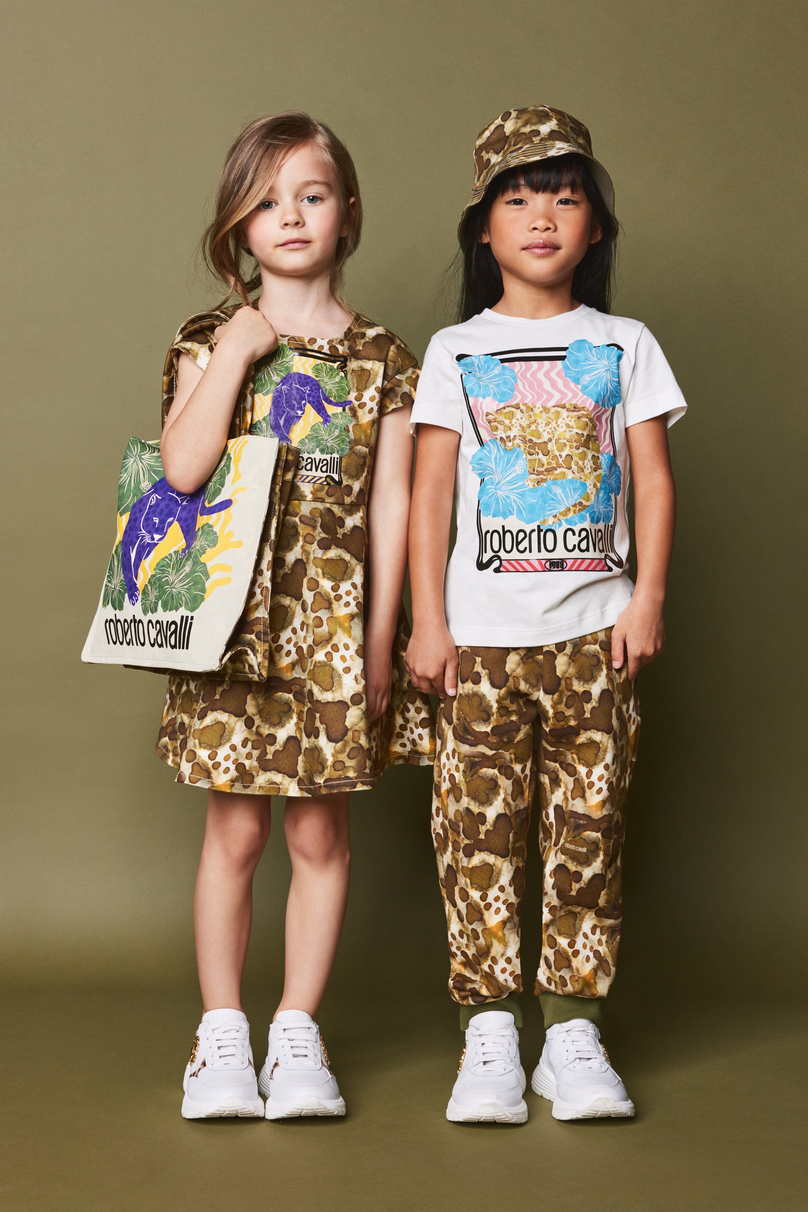 Roberto Cavalli Girls Jaguar T-Shirt in White