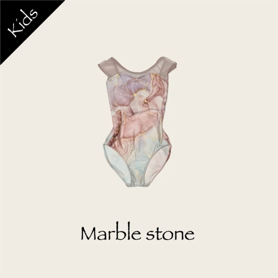 Girls Dark Pink "Marble stone" Ballet Onesies(178995751HL/Plie/Moss pink)