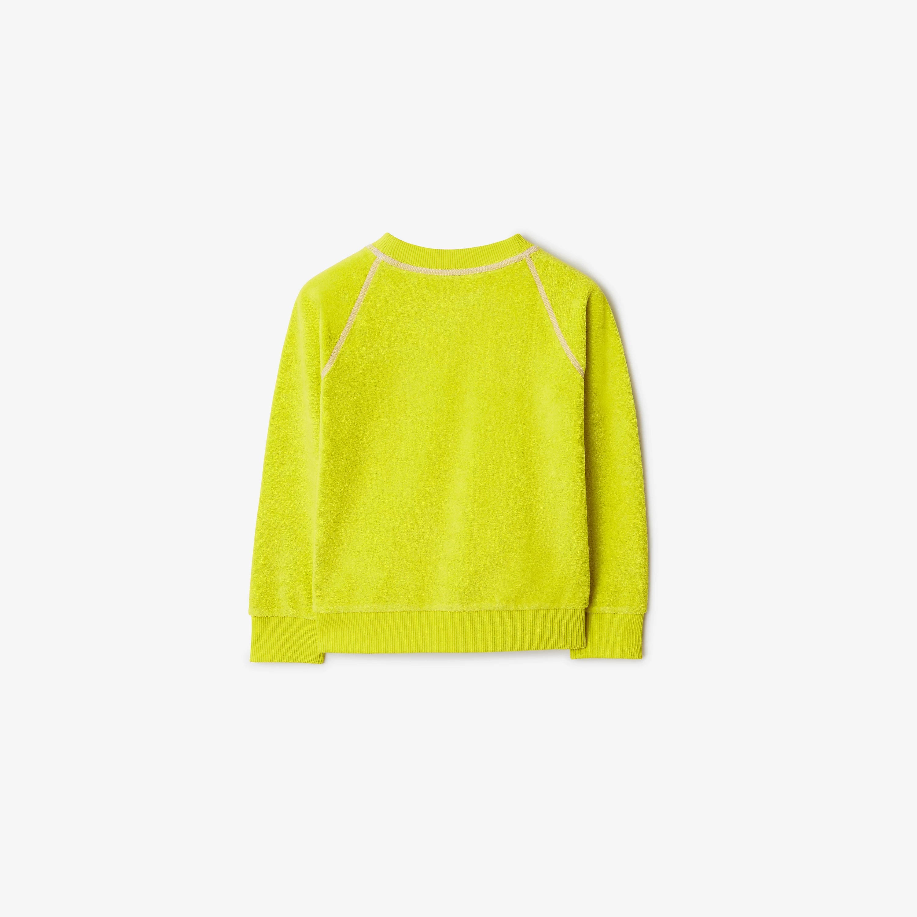 Boys & Girls Fluo Green Cotton Sweatshirt