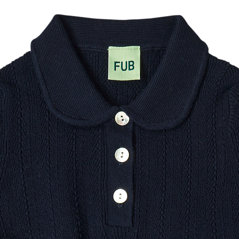 Girls Dark Blue Cotton Dress
