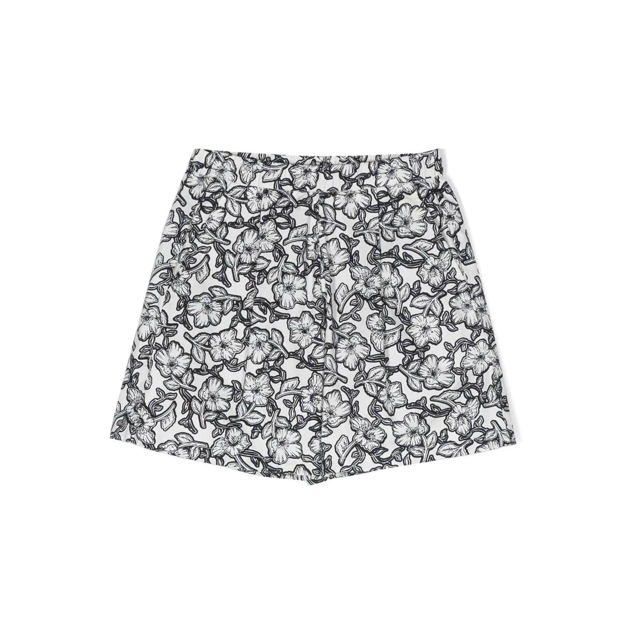 Boys Black Printed Cotton Shorts