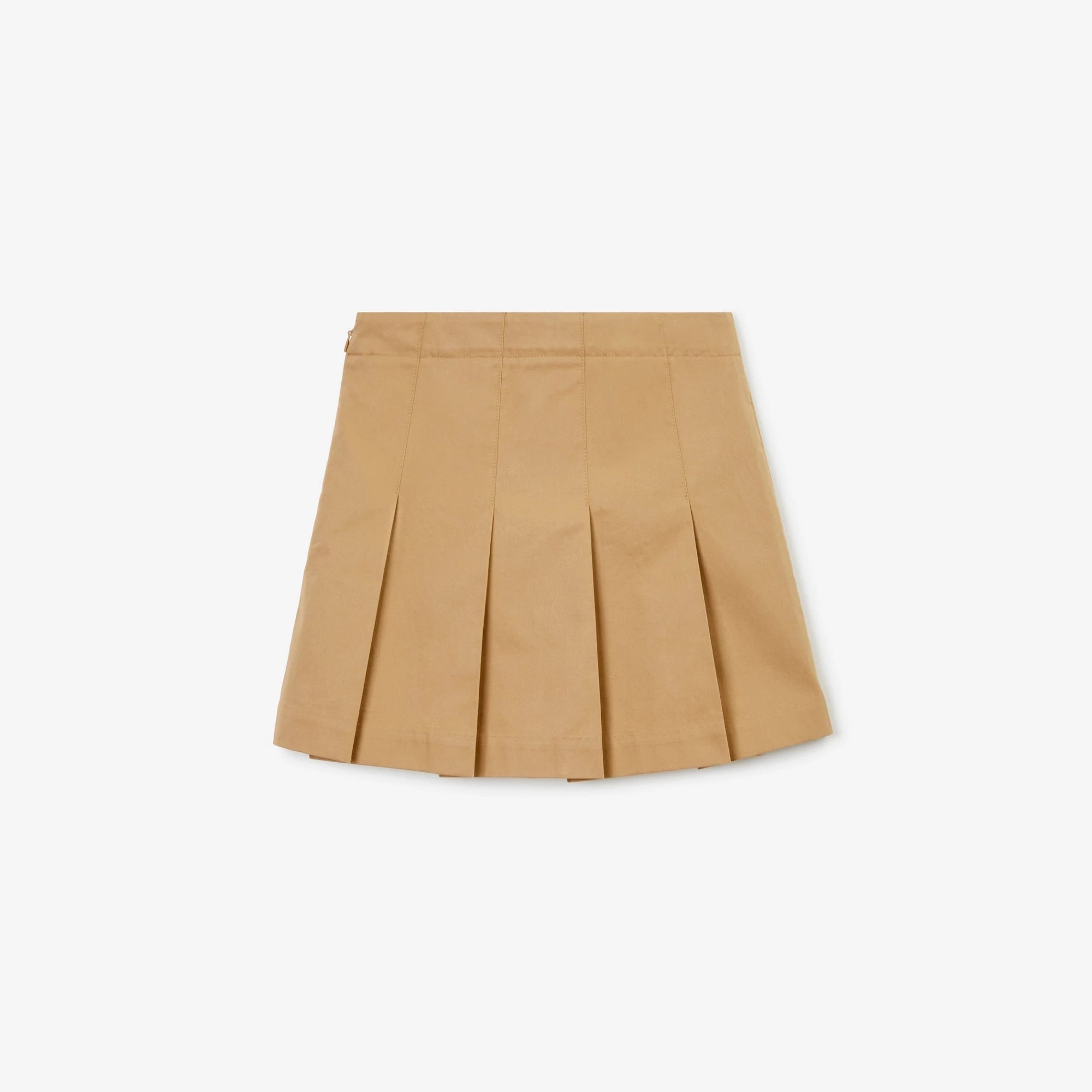Girls Beige Cotton Pleated Skirt
