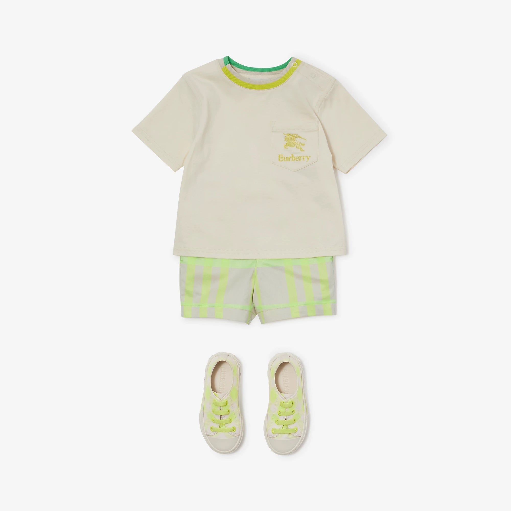 Baby Boys & Girls Beige Cotton T-Shirt