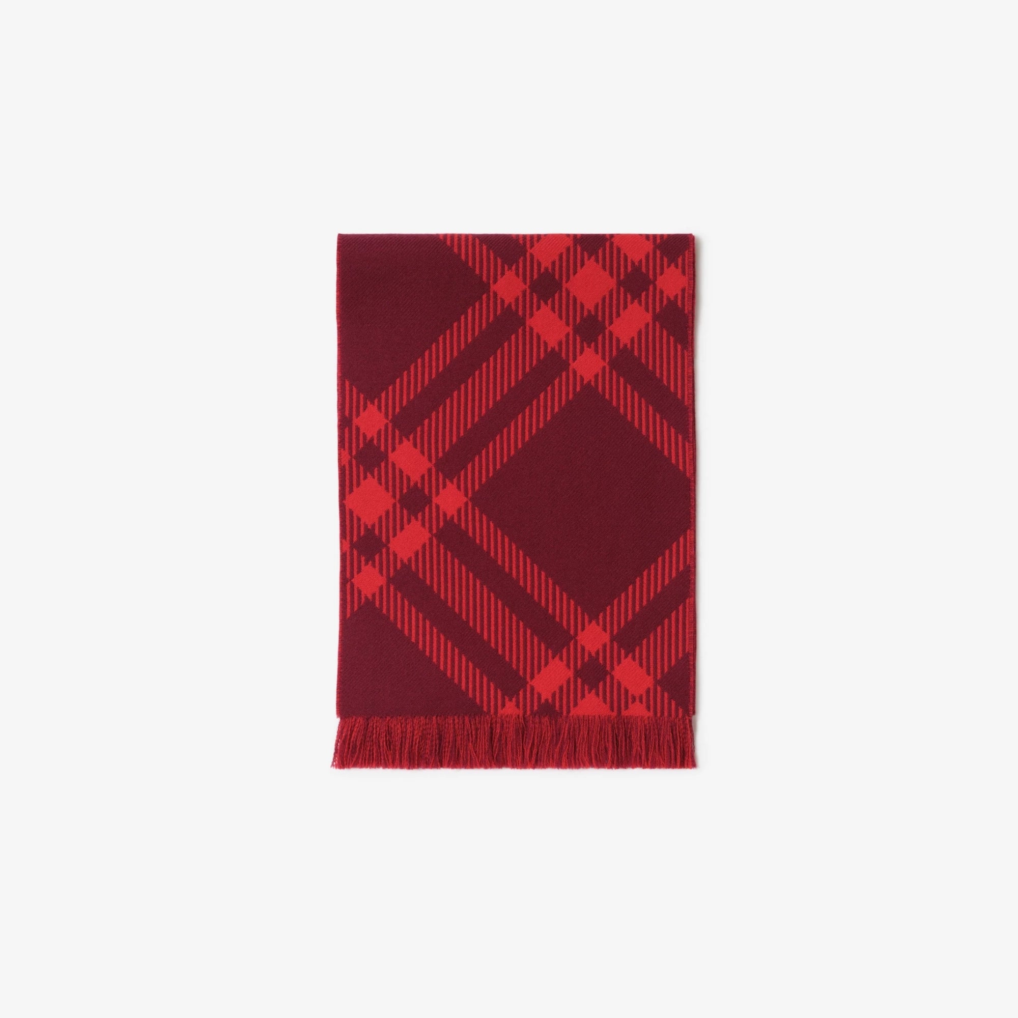 Boys & Girls Wine Red Check Wool Scarf