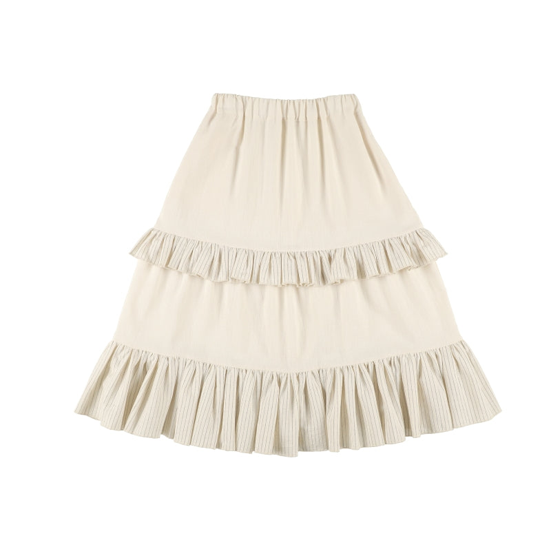 Girls White Cotton Skirt