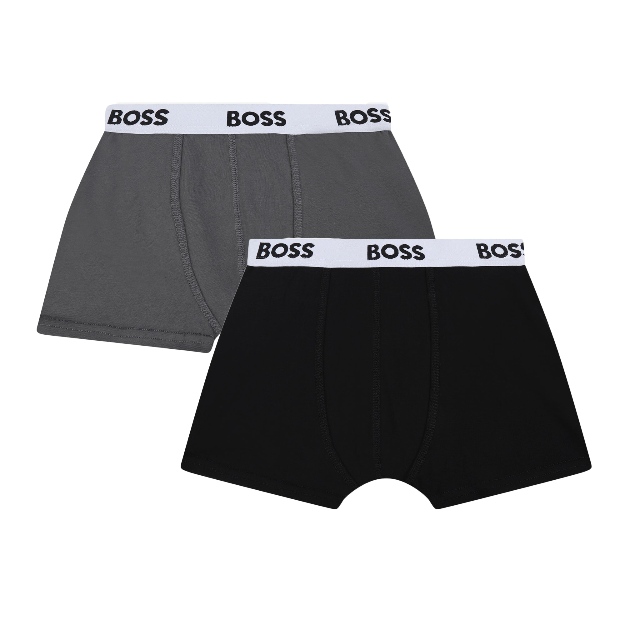 Boys Grey Cotton Underwear Set(2 Pack)