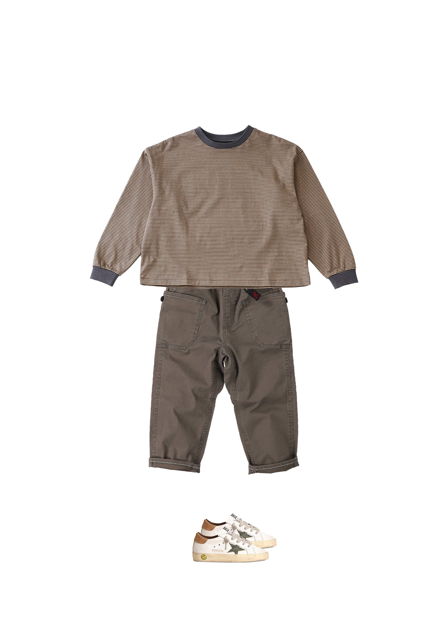 Boys & Girls Brown Stripes Cotton T-Shirt