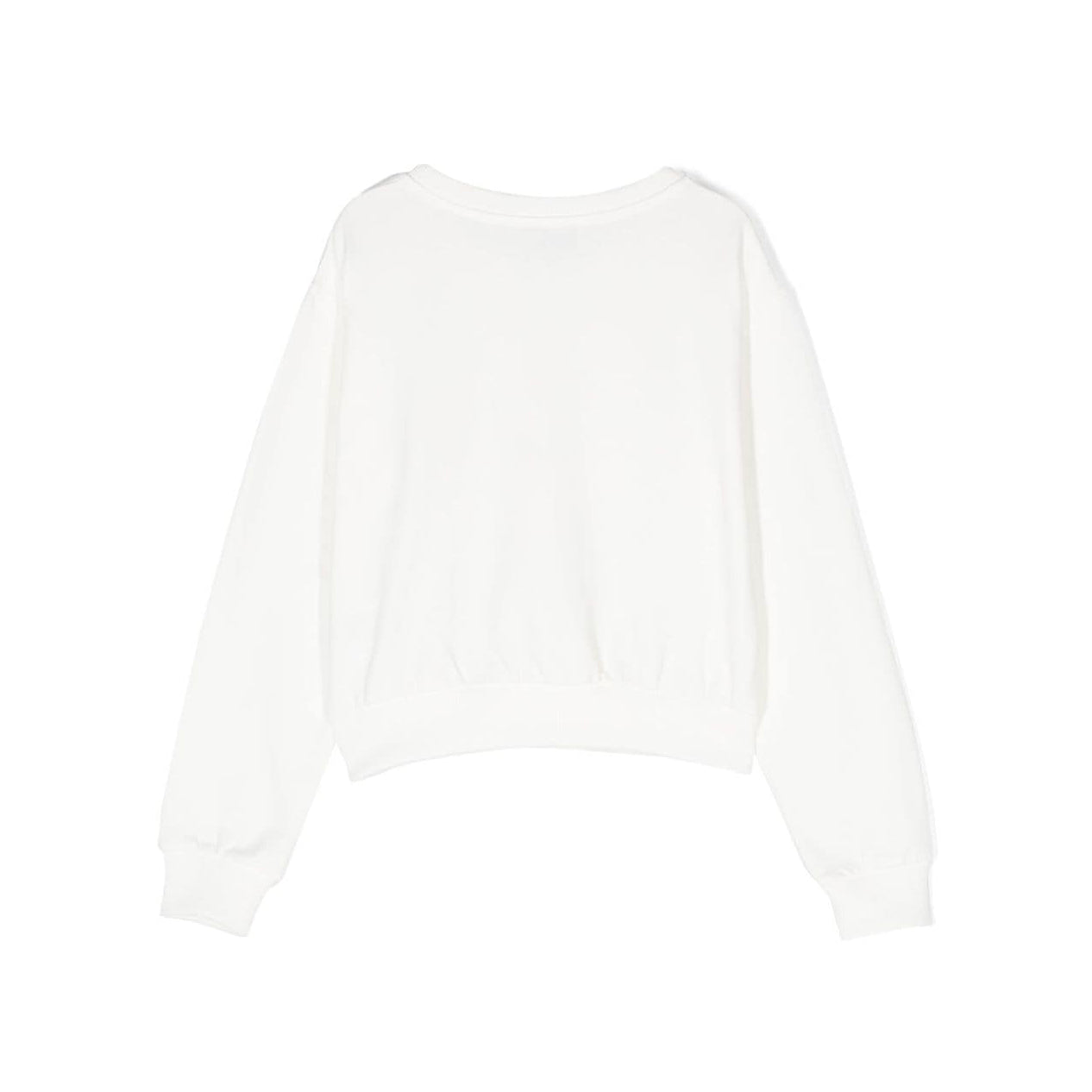 Girls White Printed Cotton Sweatshirt