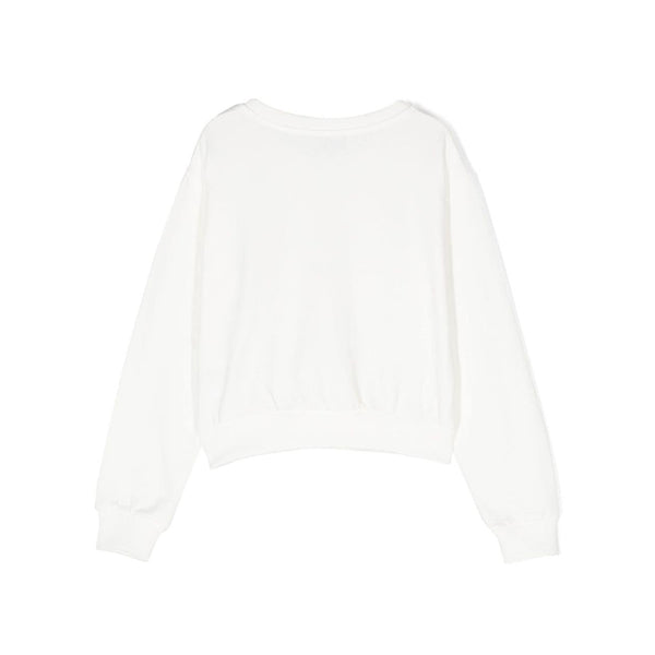Baby Girls White Printed Cotton Sweatshirt