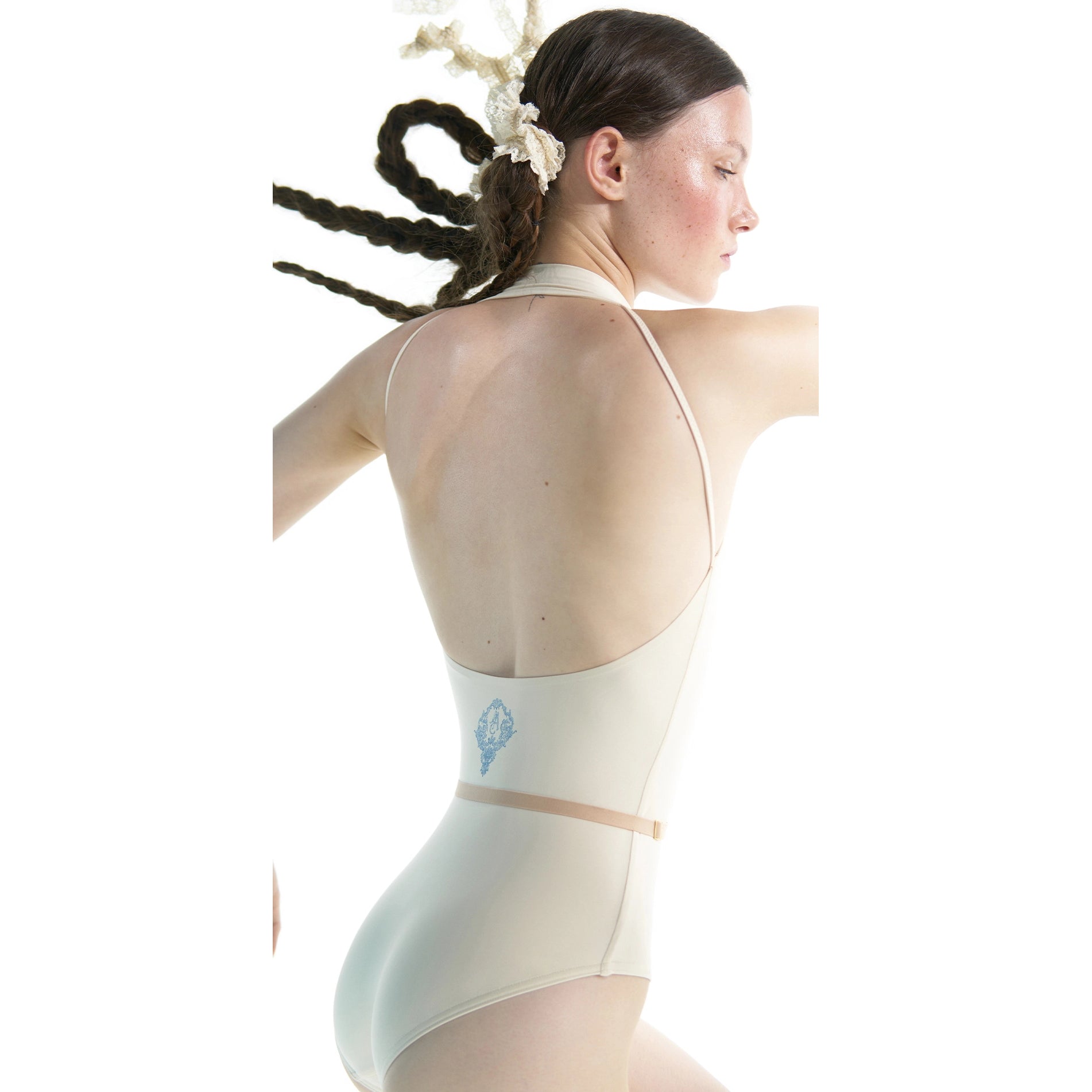 Women White'ALPINE FAUNA'Ballet Onesies(201LE20VL/daino)