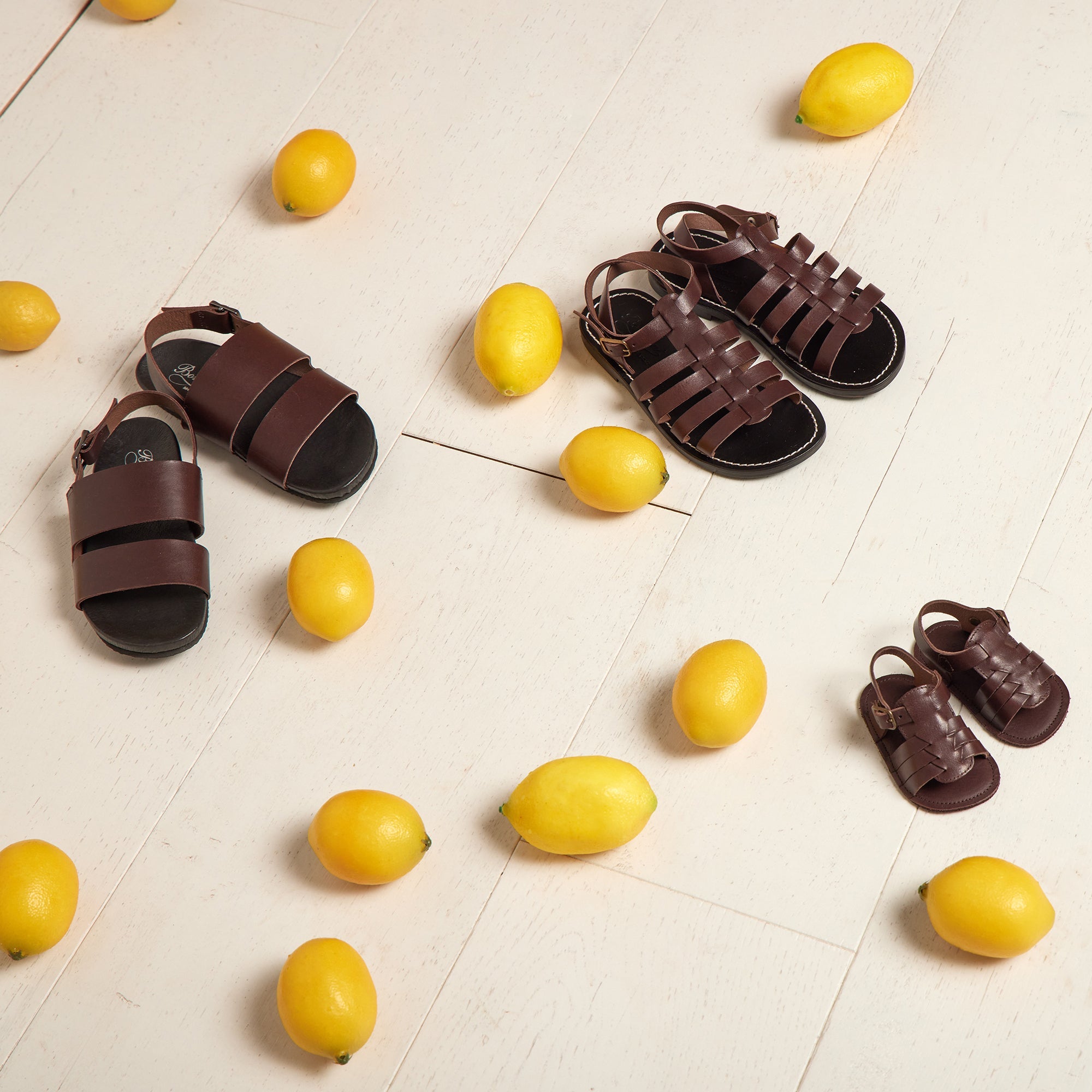 Boys & Girls Brown Calfskin Sandals