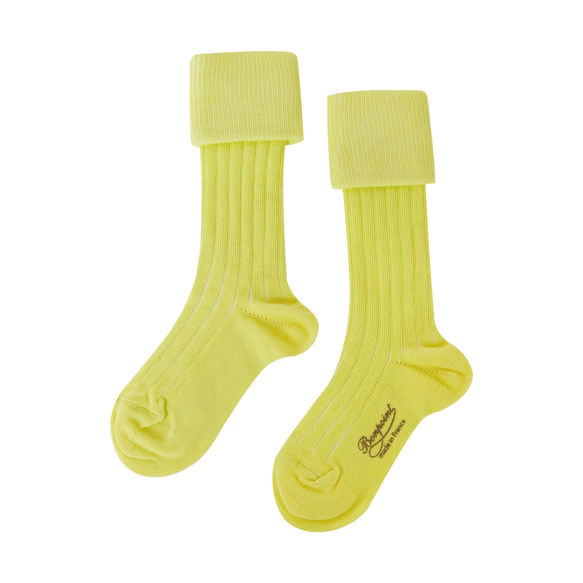 Girls Yellow Logo Cotton Socks