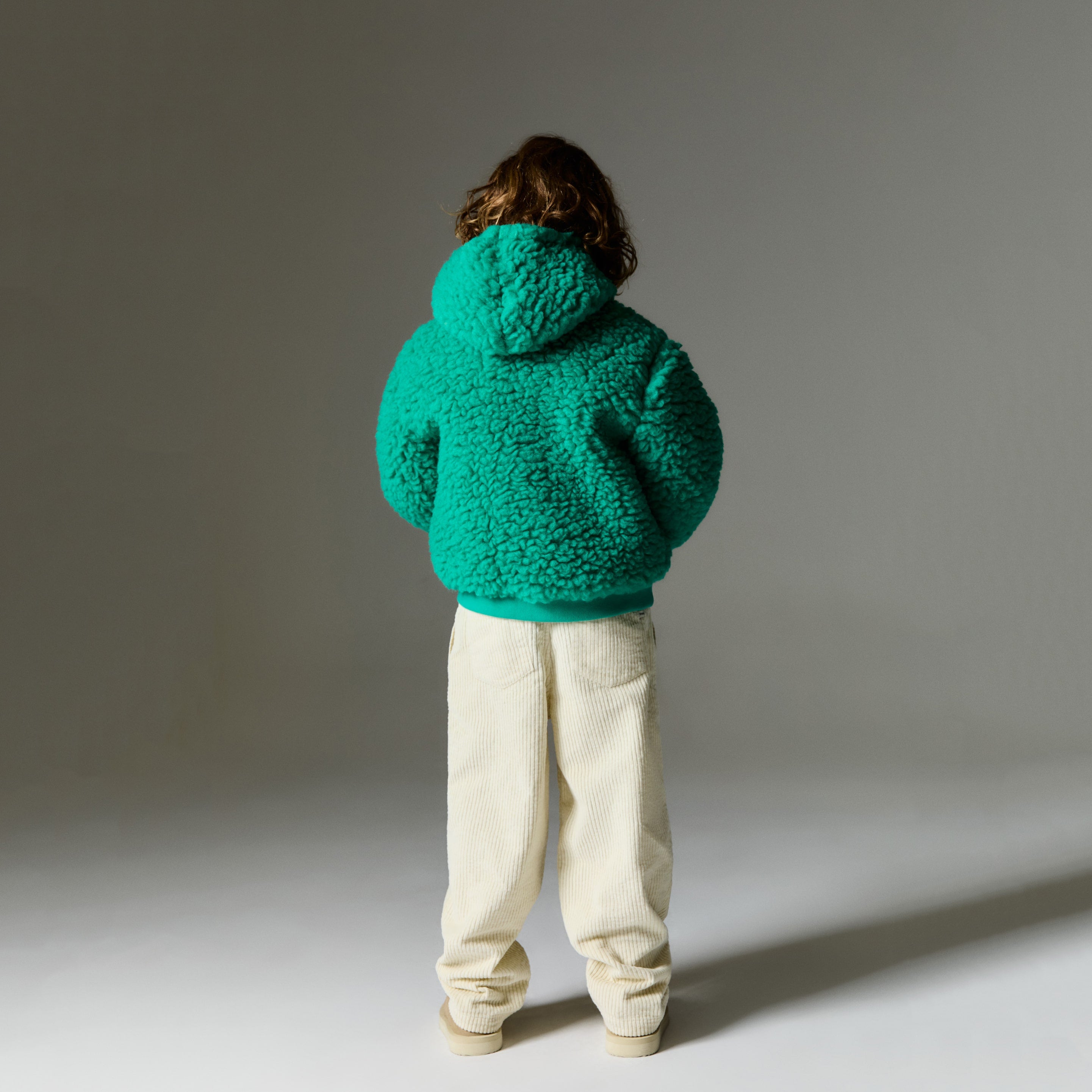 Boys & Girls Green Fleece Zip-Up Jacket
