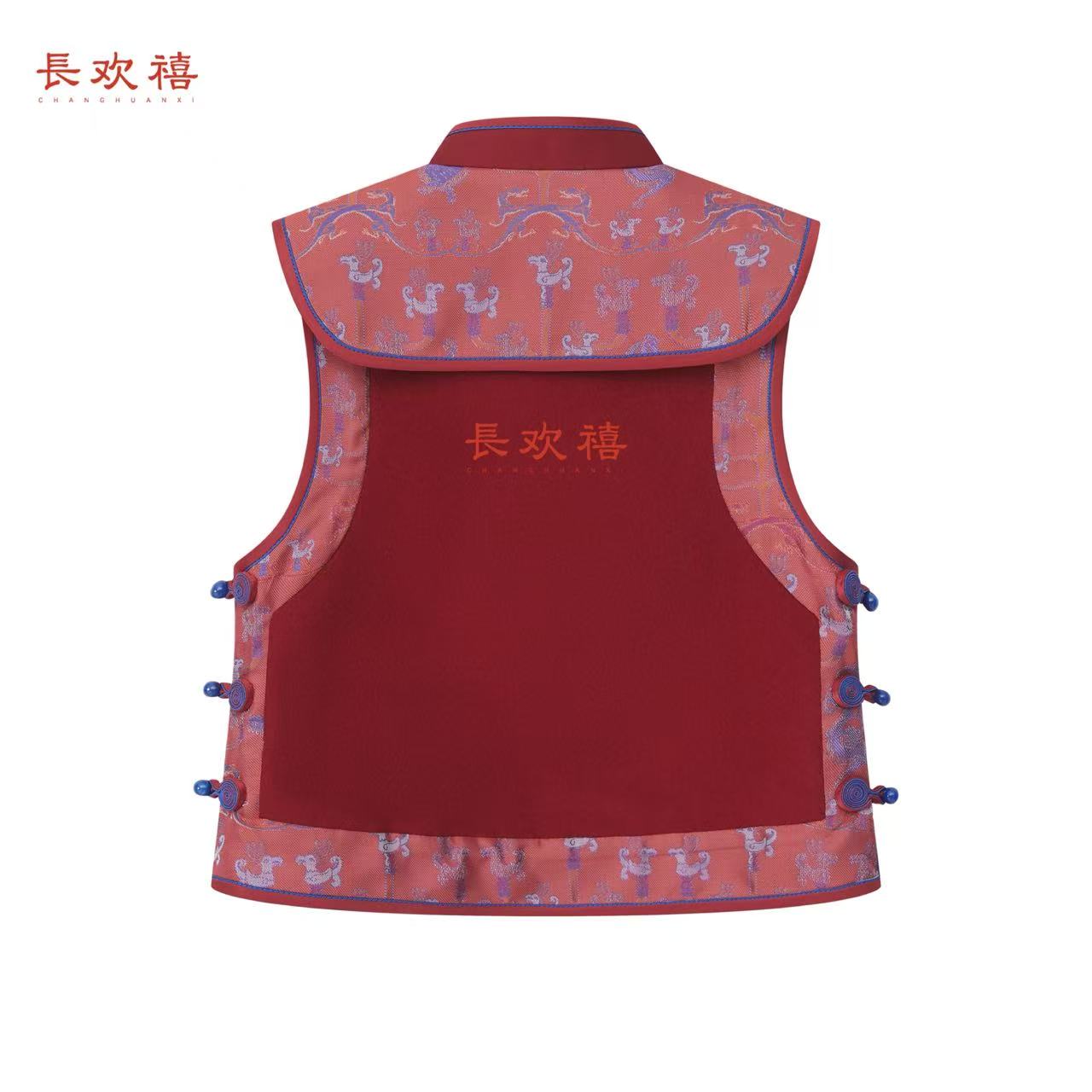 女童红色"福棠"羊毛马甲