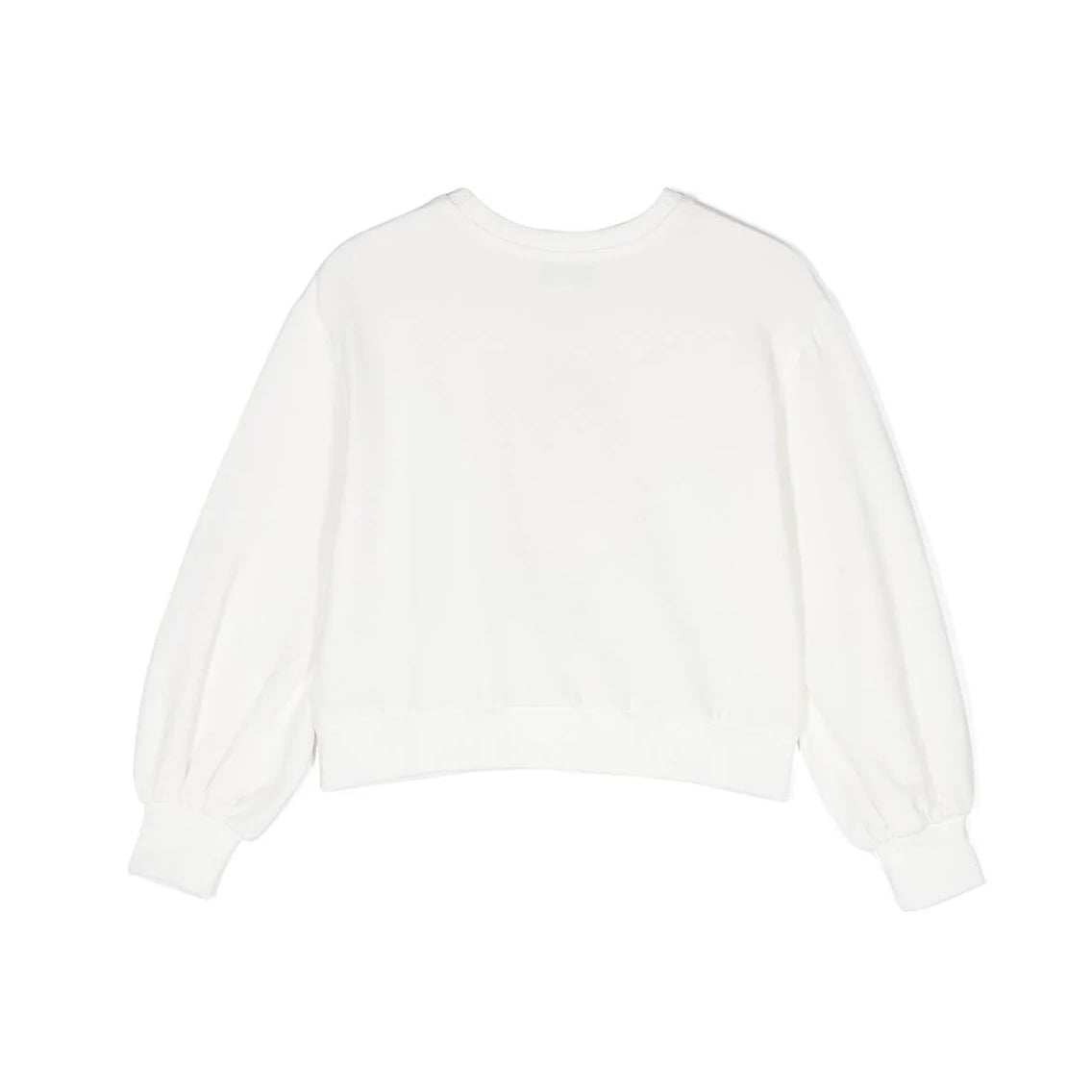 Girls White Bear Cotton Sweatshirt
