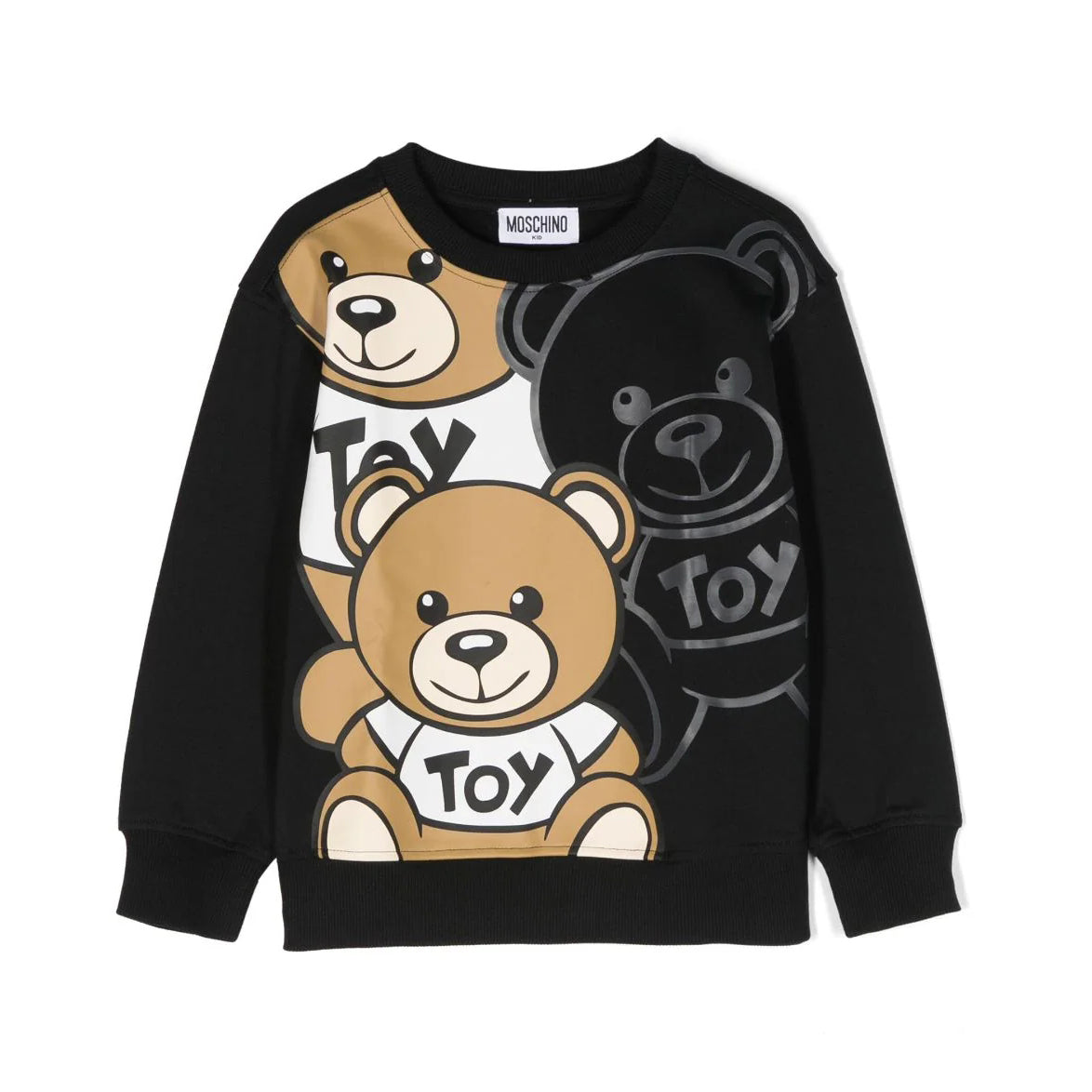 Boys & Girls Black Printed Cotton Sweatshirt