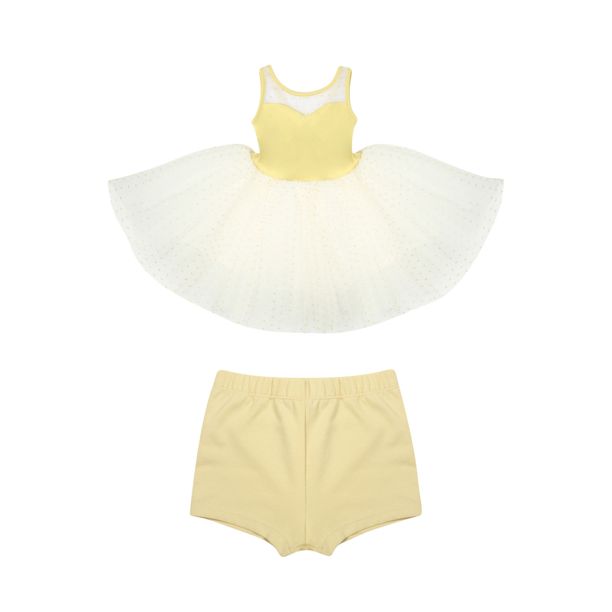 Girls Yellow Ballet Onesies Set