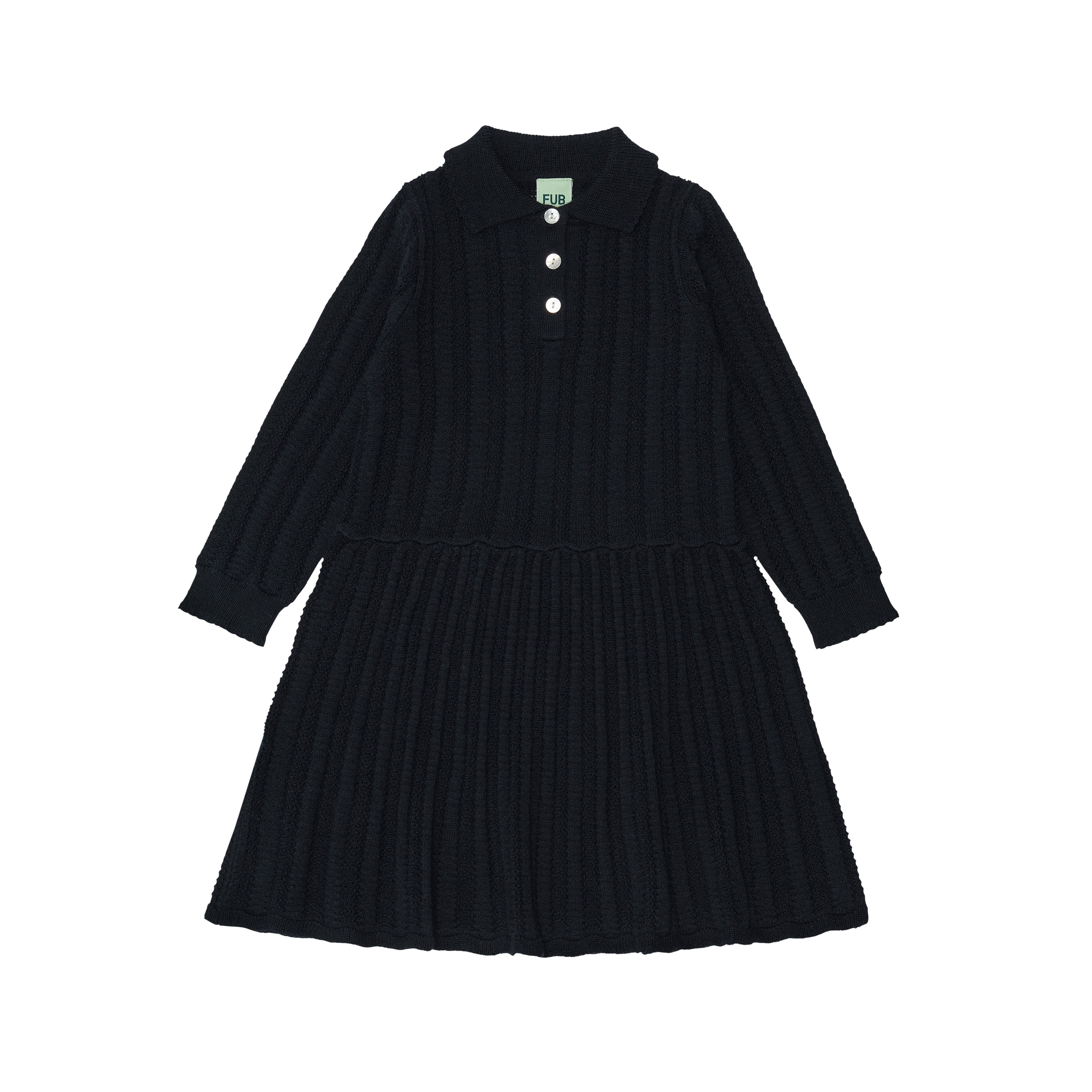 Girls Dark Navy Wool Dress