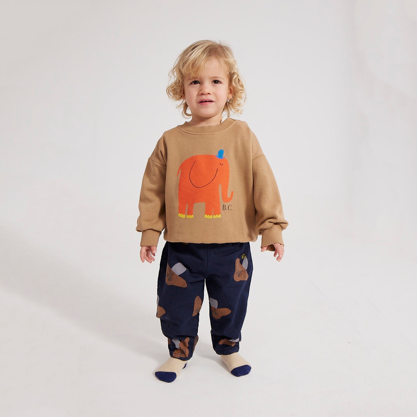 Baby Boys & Girls Brown Printed Cotton Sweatshirt