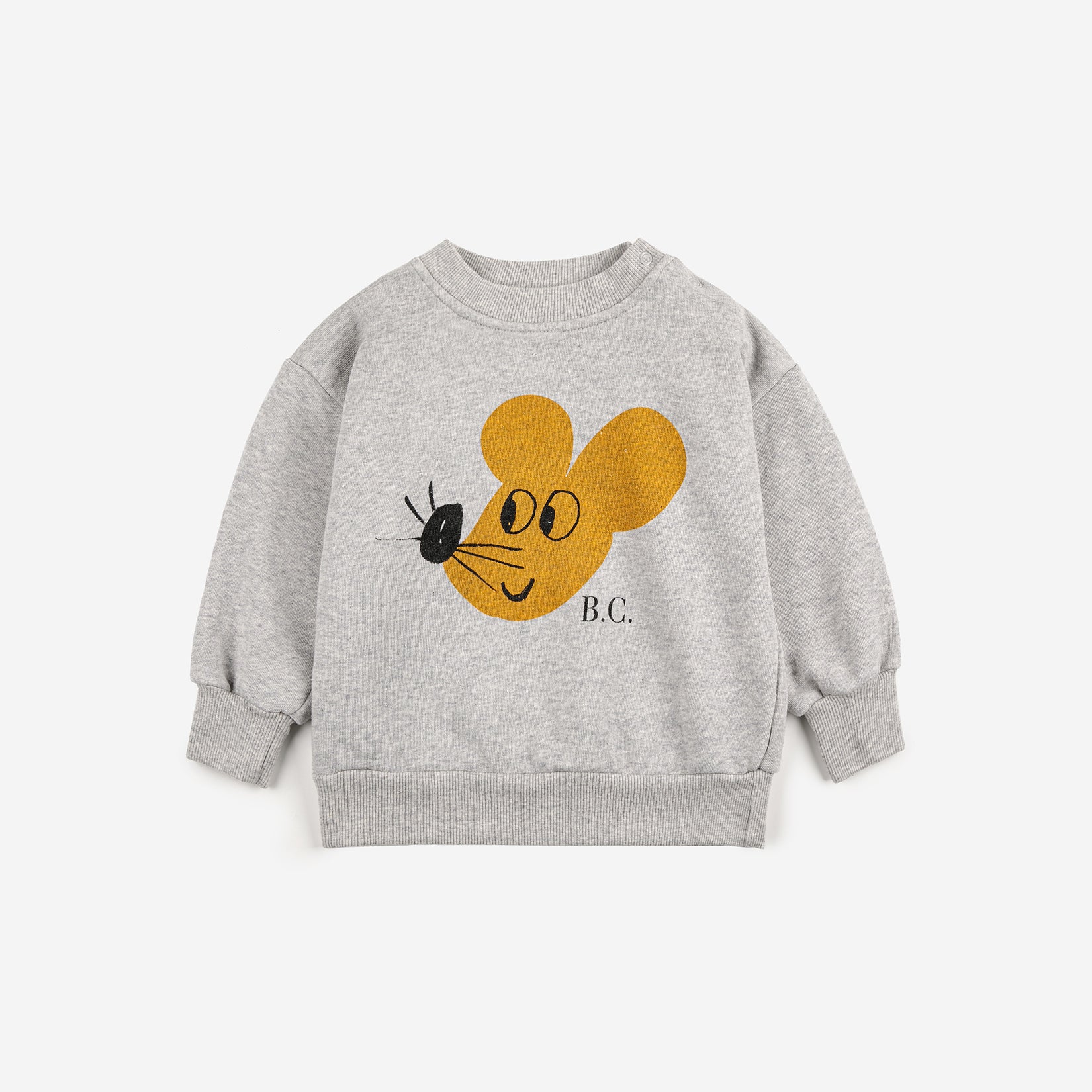 Baby Boys & Girls Light Grey Printed Cotton Sweatshirt