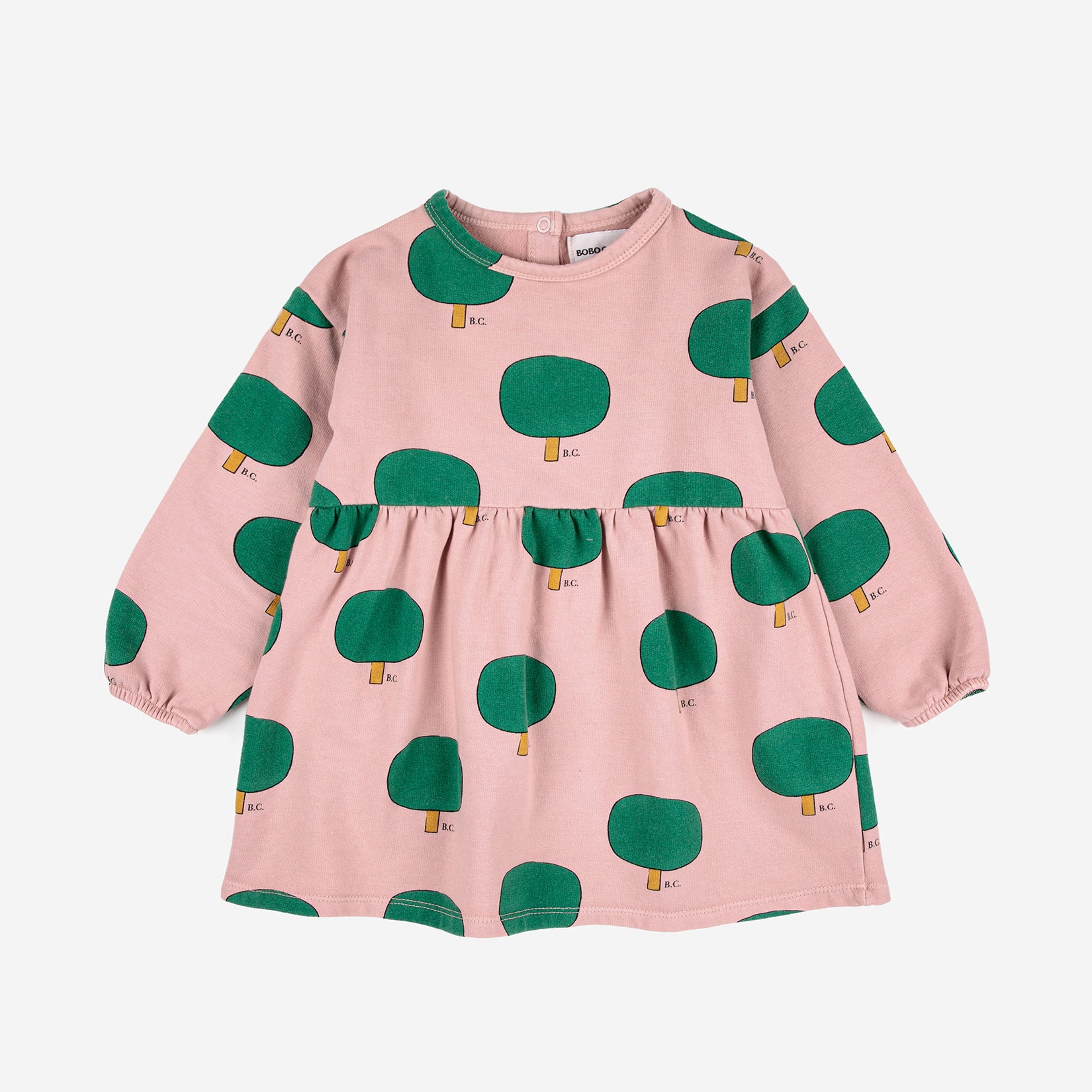 Baby Girls Pink Printed Cotton Dress