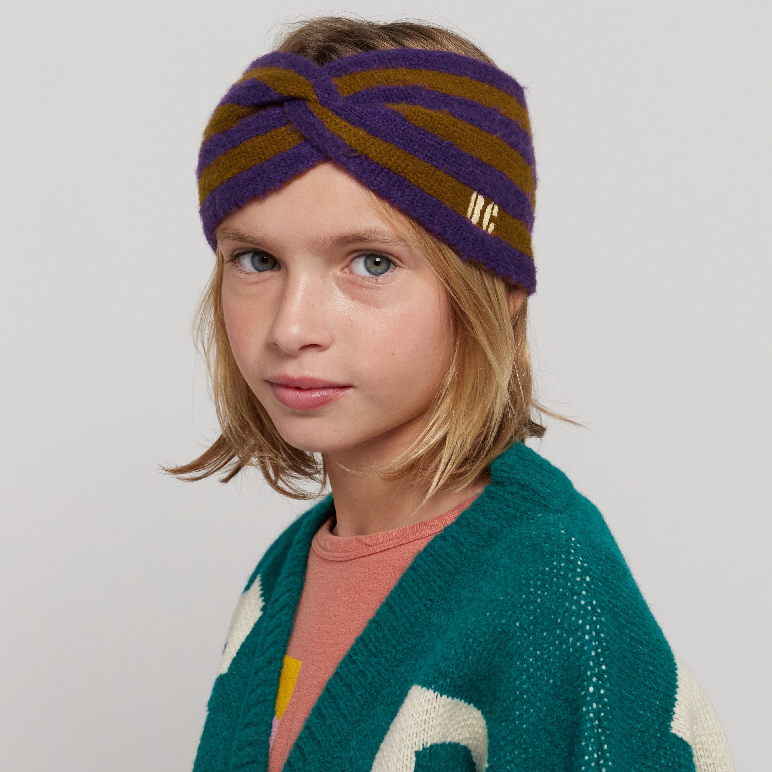 Girls Purple Stripes Headband