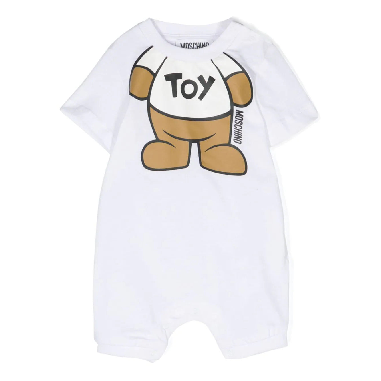 Baby Boys & Girls White Teddy Bear Cotton Babysuit