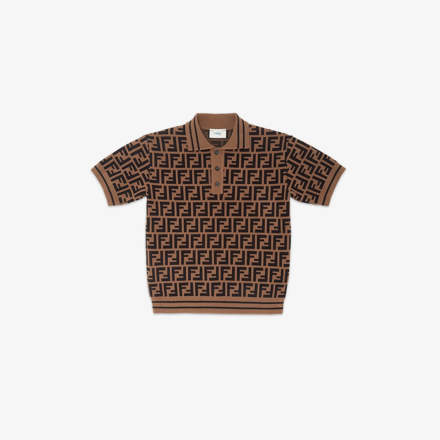 Girls Brown Logo Knit Polo Shirt