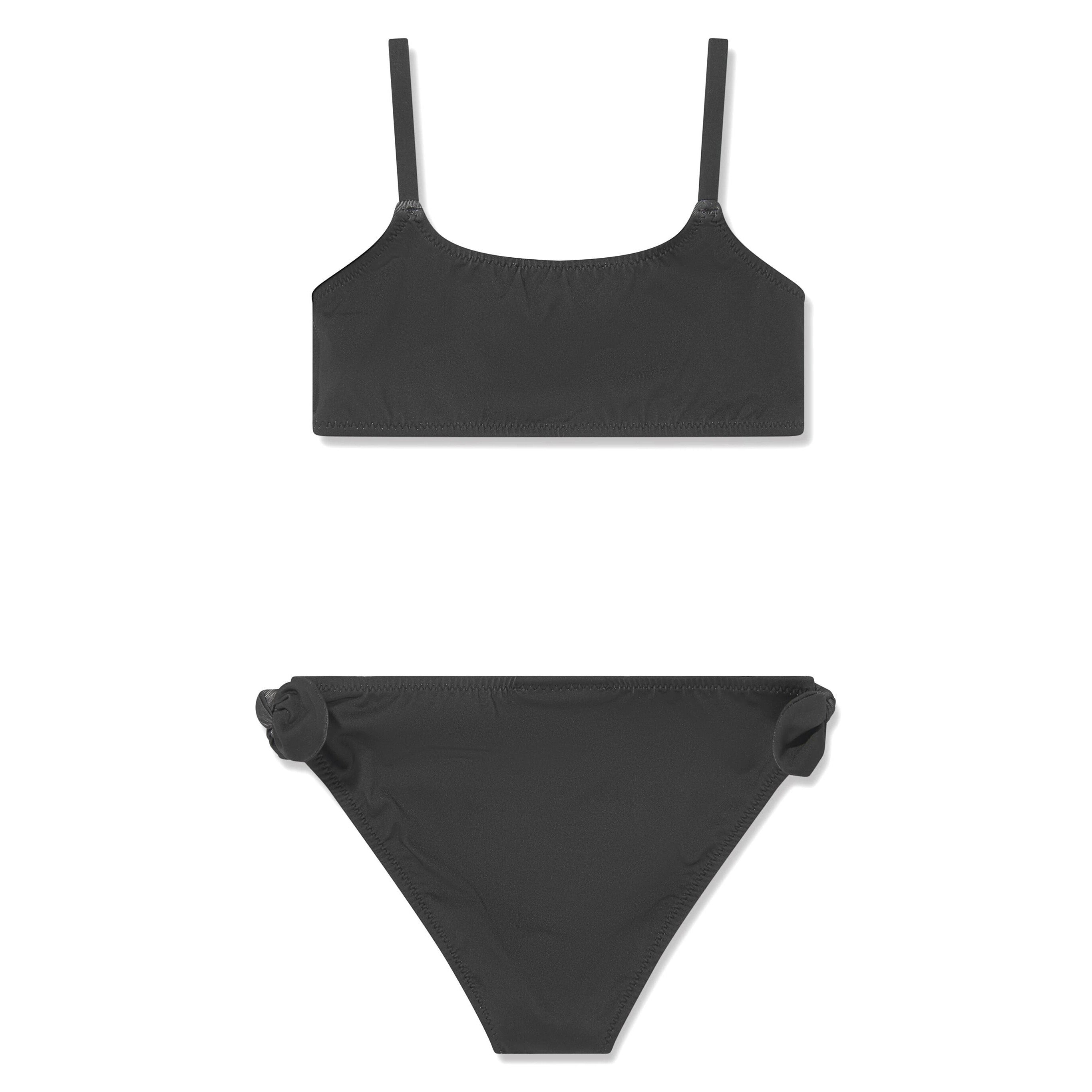 Girls Black Logo Swimsuit