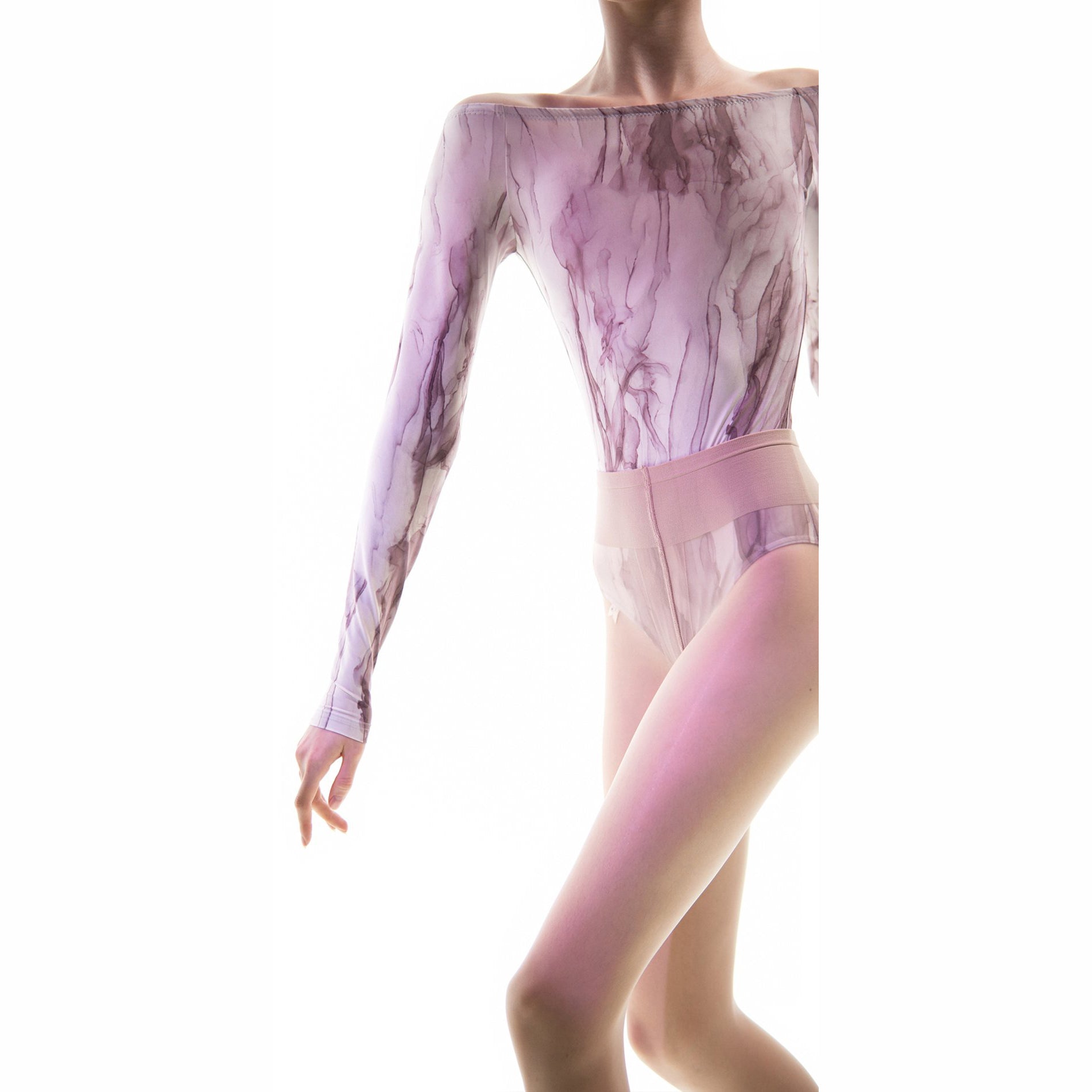 Girls Lilac Boatneck Ballet Onesies