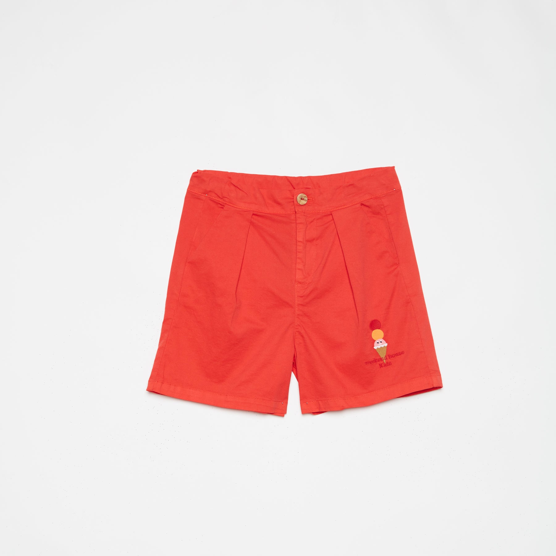 Boys & Girls Red Cotton Shorts