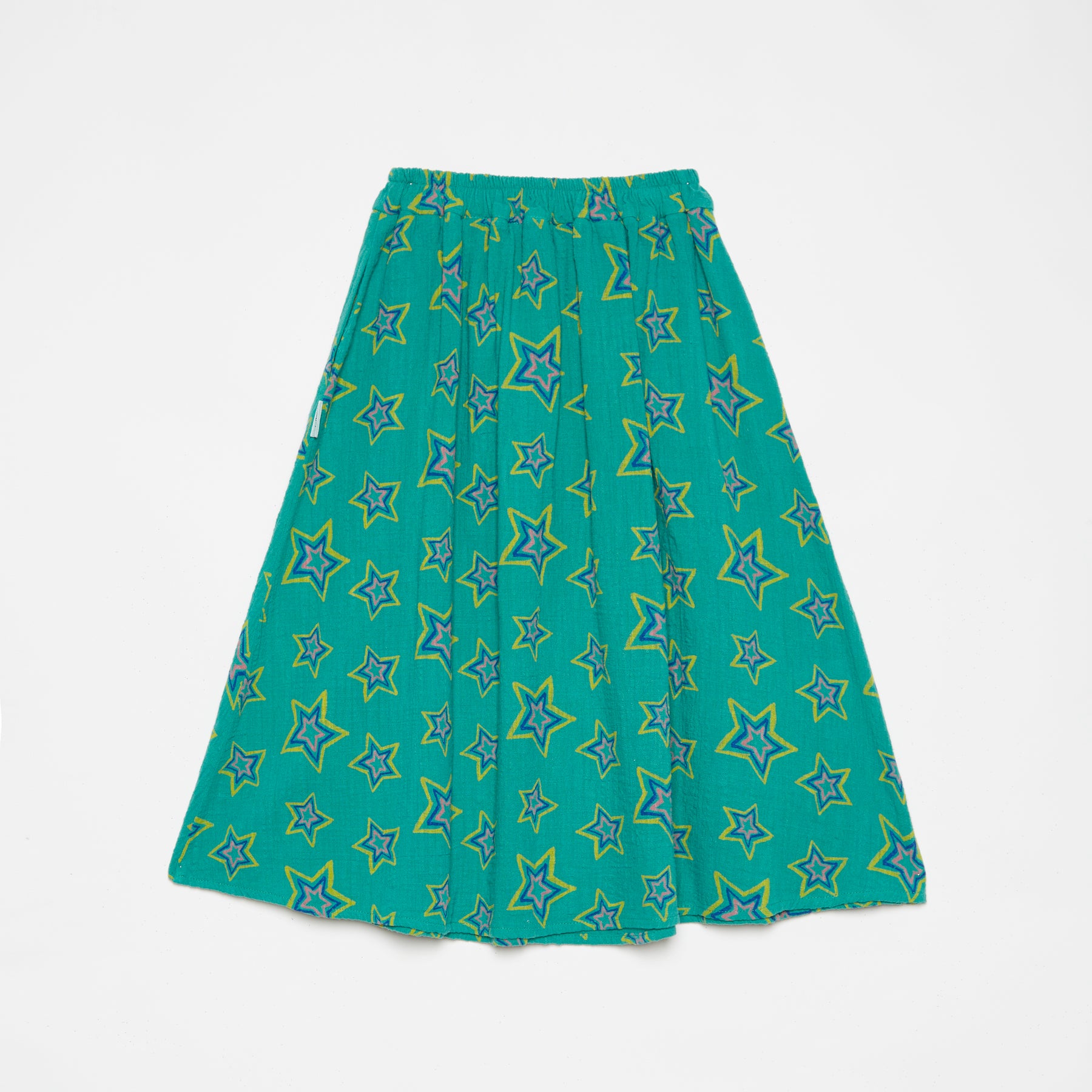 Girls Green Star Cotton Skirt