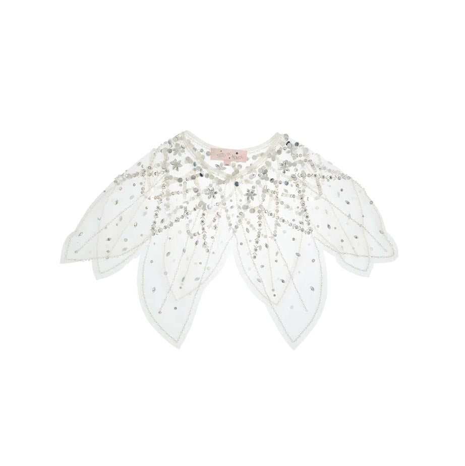 Girls White  Sequin Cape