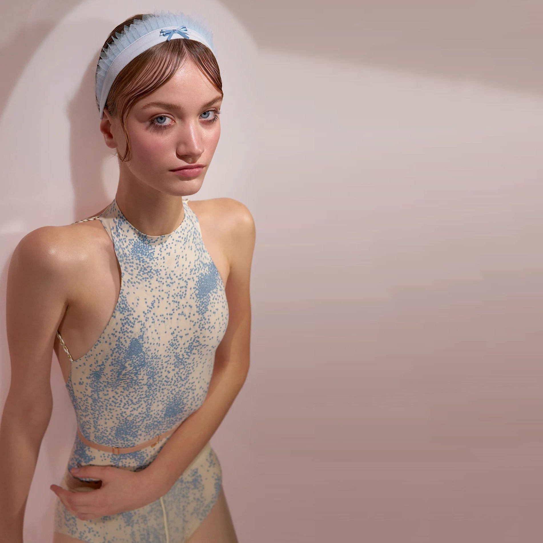 Women Light Blue'PÂTISSIER’S'Tulle Headband(242HB03TU/baby blue)