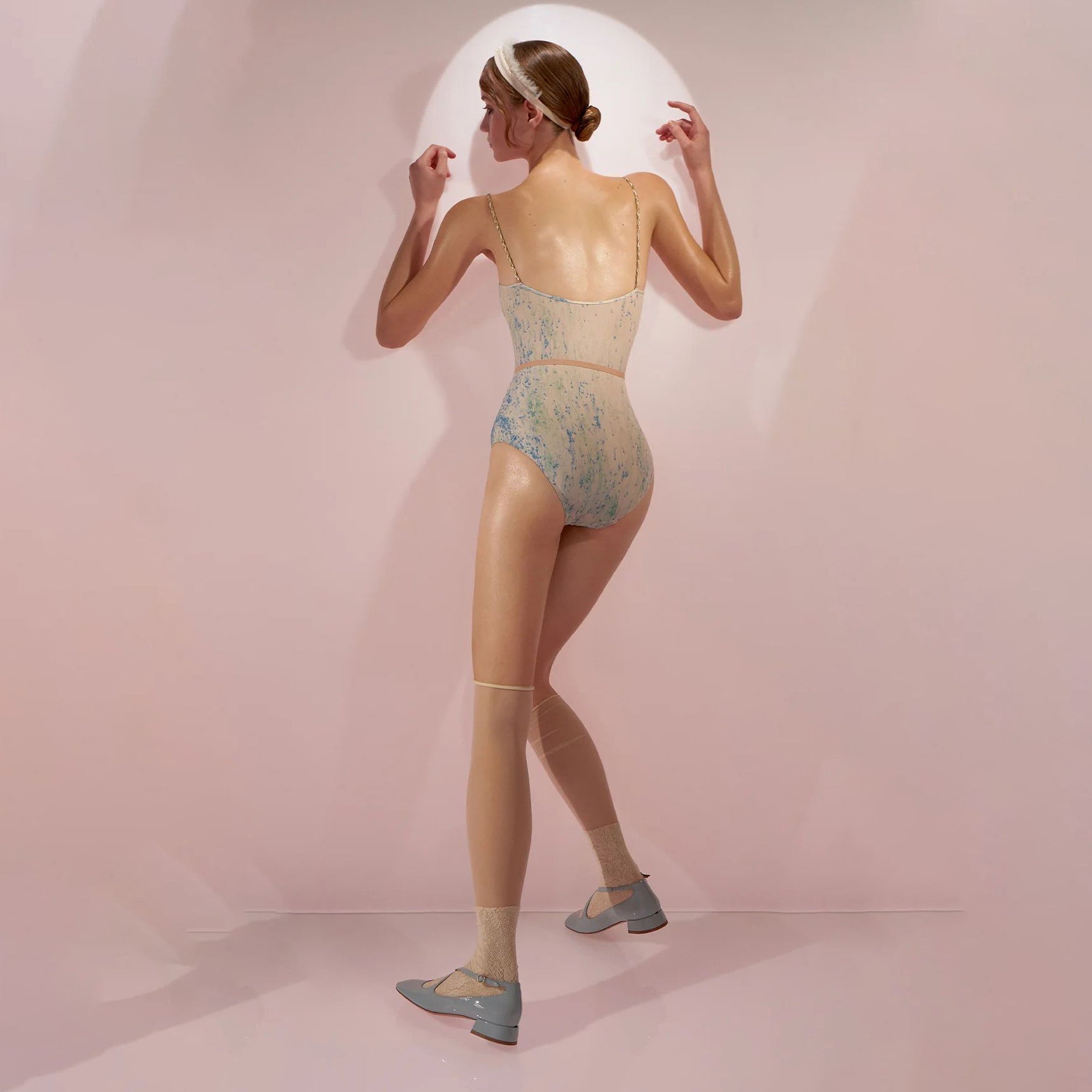 Women Blue&Green'SPRINKLE MERINGUE'Ballet Onesies(242LE02VL/blue/mint)