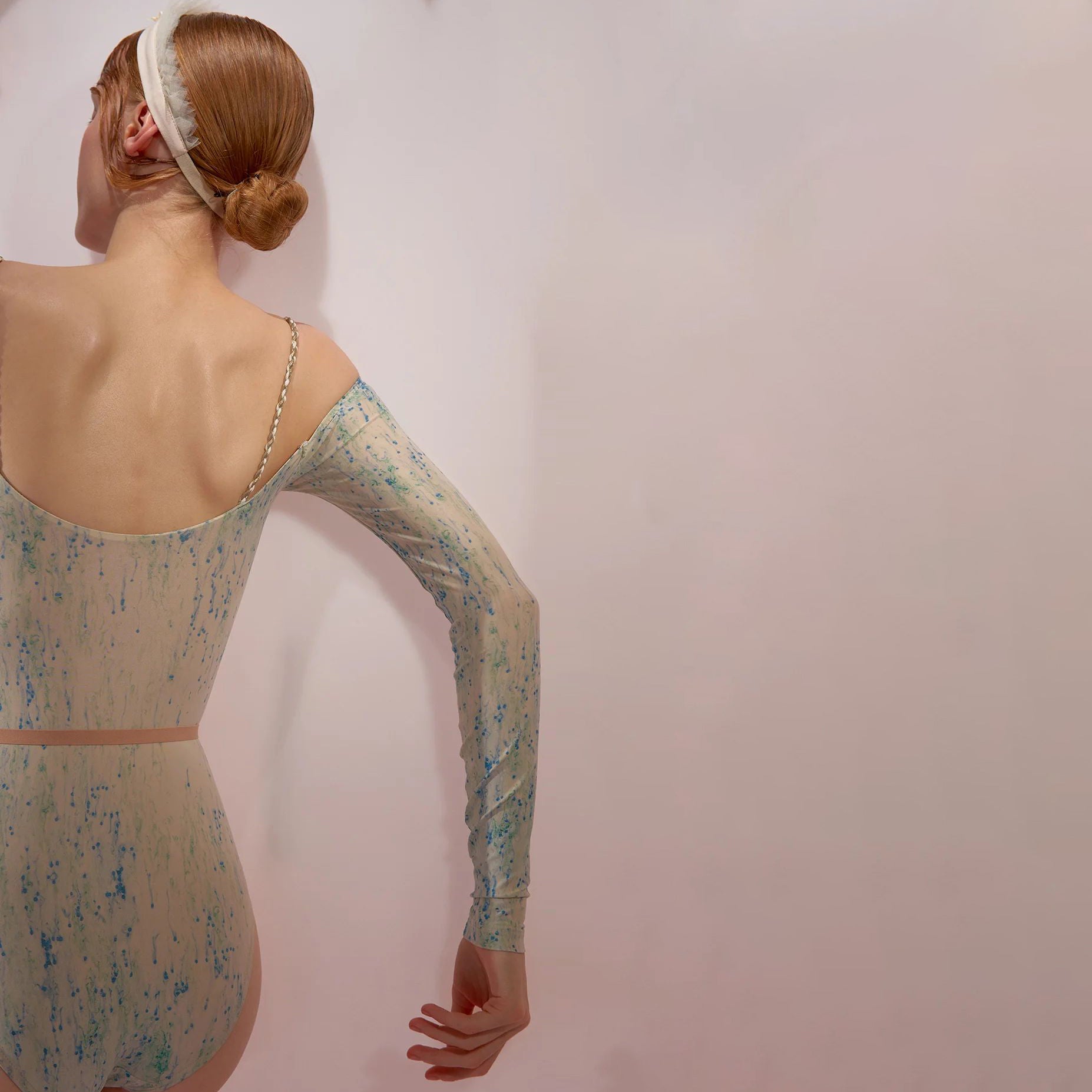 Women Blue&Green'SPRINKLE MERINGUE'Long Sleeves Ballet Onesies(242LE21VL/blue/mint)