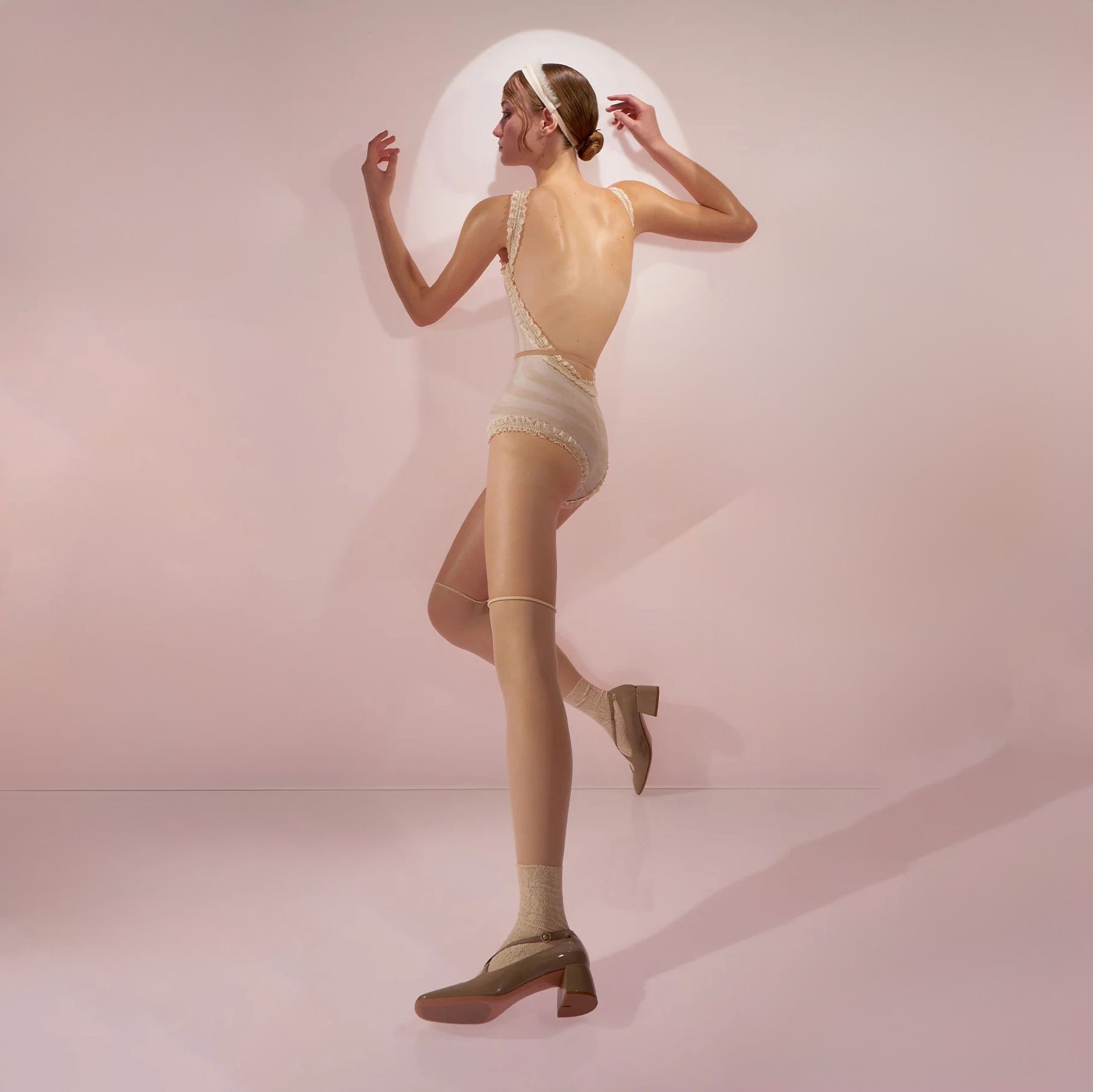 Women Beige'CUPCAKE'Ballet Onesies(242LE35VL/edelweiss/nude)