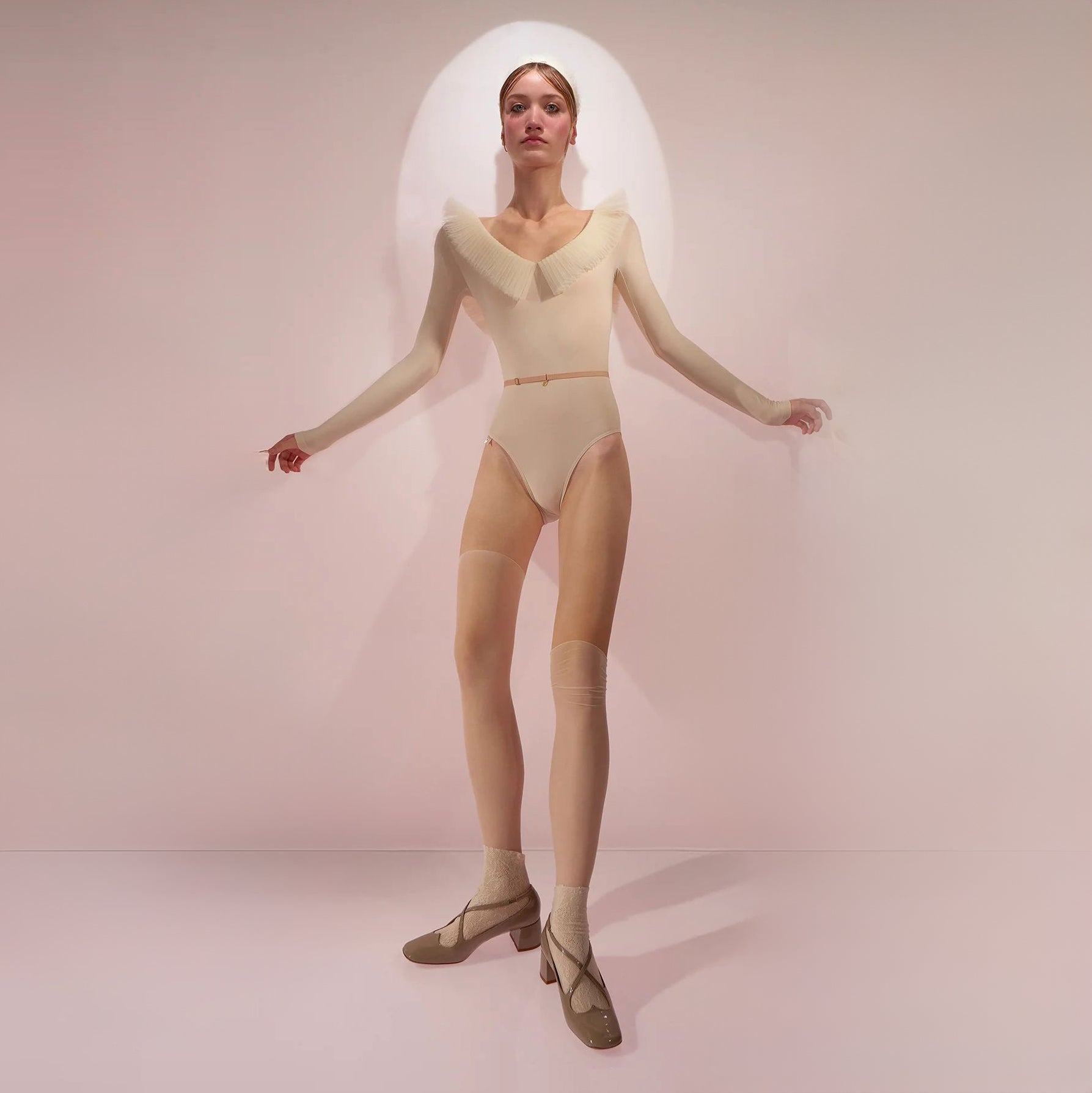 Girls Beige'JUNIOR GRAND'Ballet Onesies(J242LE83PV/edelweiss)