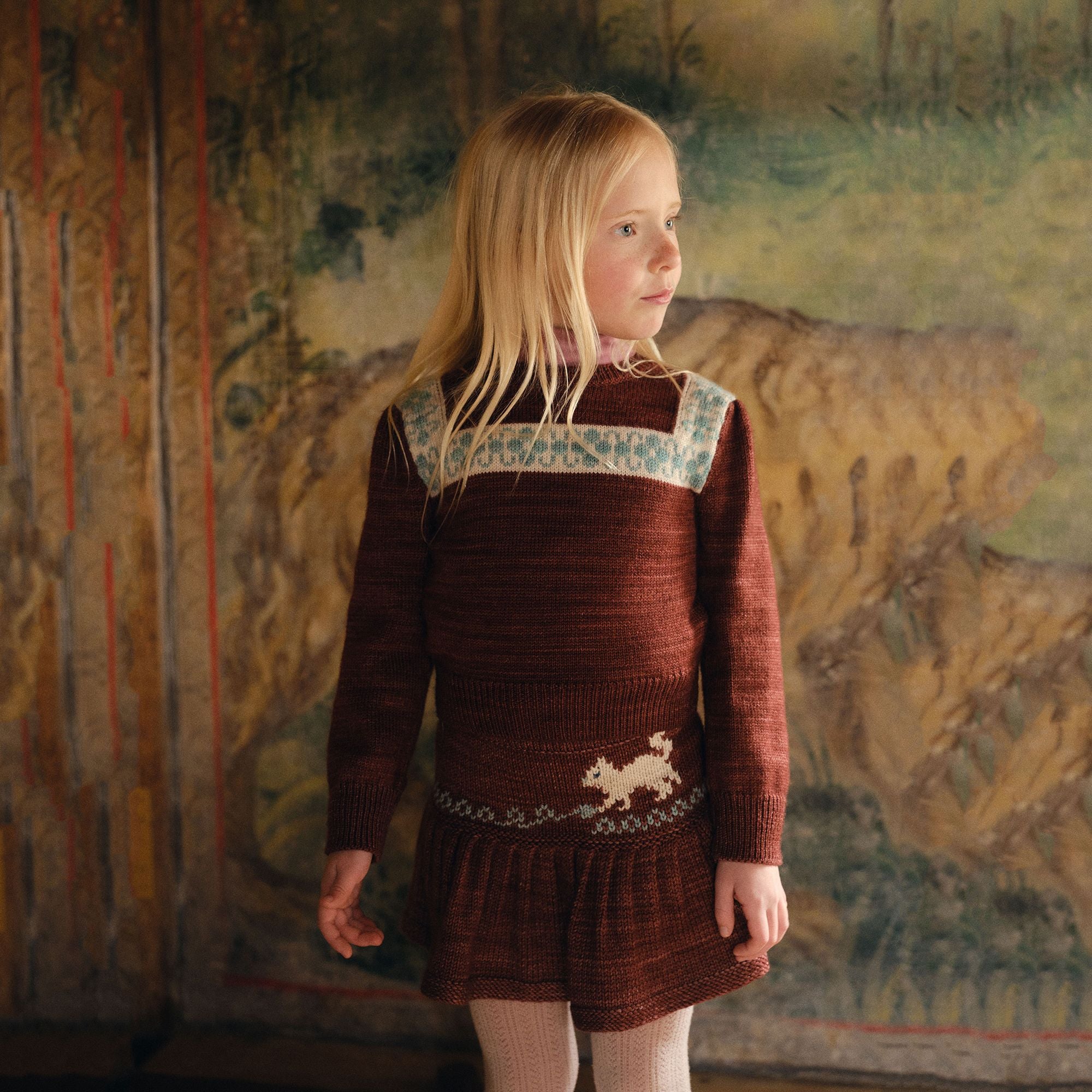 Girls Brick Red Wool Sweater