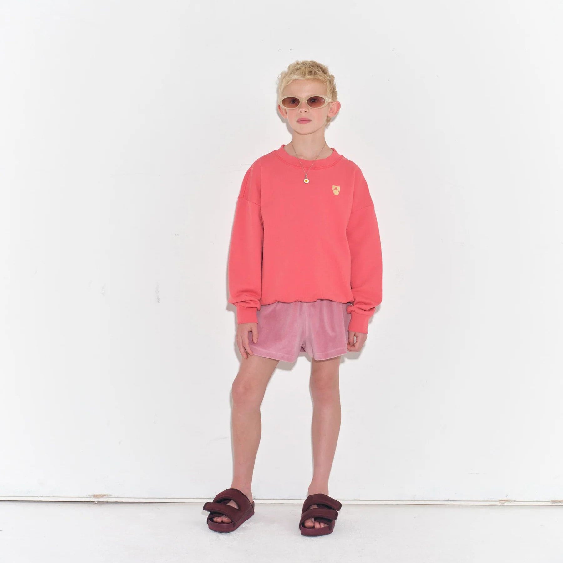 Boys & Girls Pink Velvet Shorts