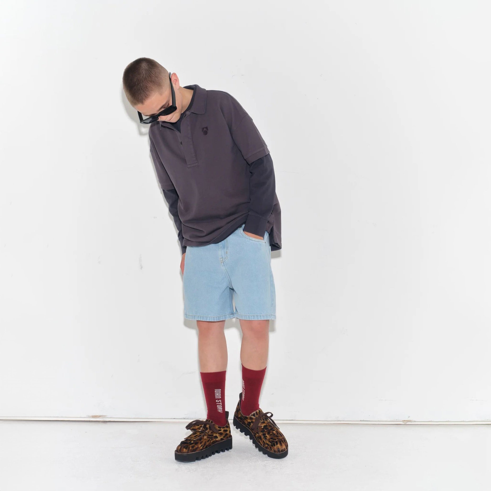 Boys & Girls Red Logo Cotton Socks