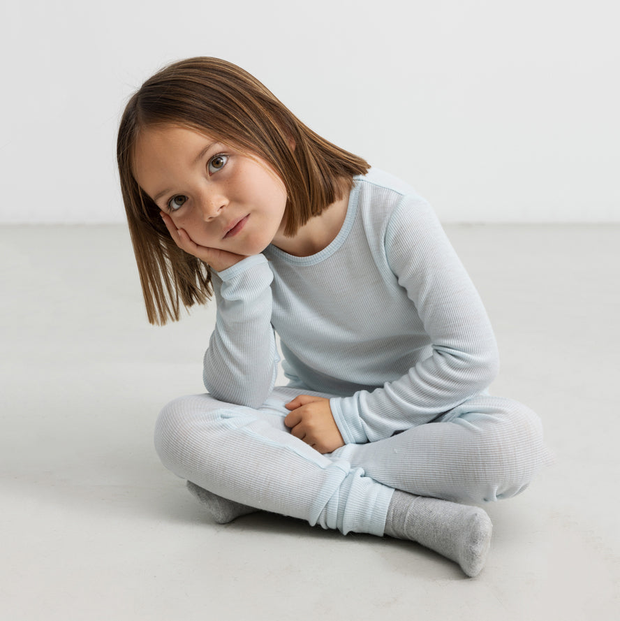 Boys & Girls Light Blue Wool T-Shirt