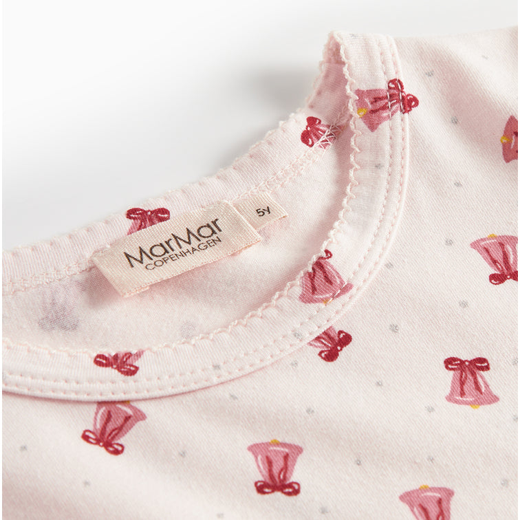 Girls Light Pink Printed Cotton Nightwear Set