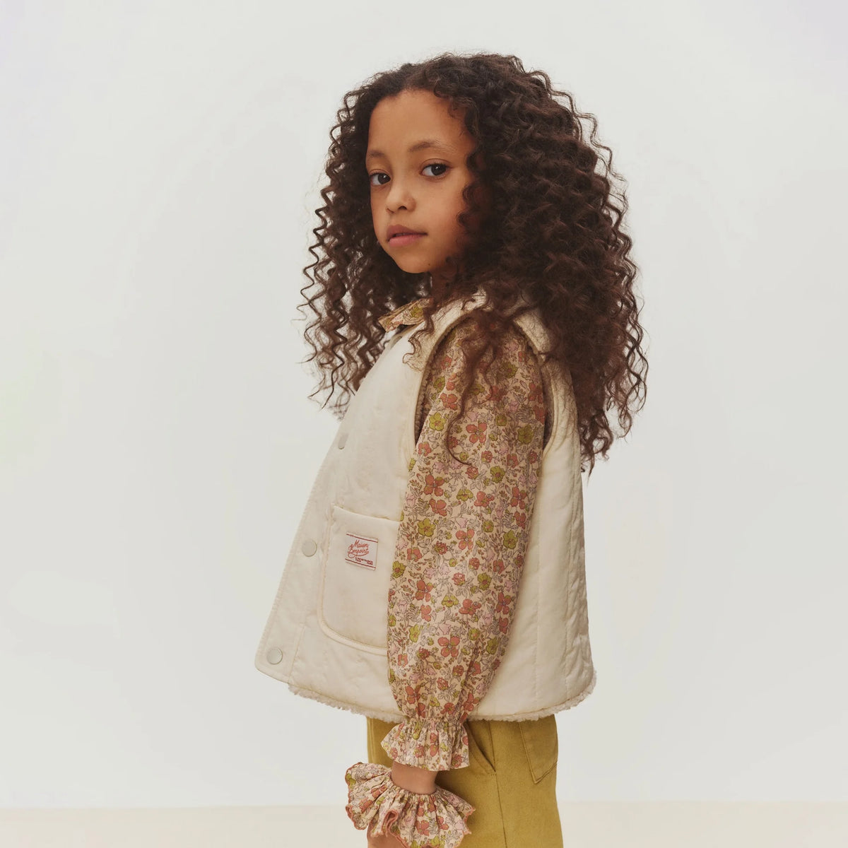 Gilet réversible blanc pour fille